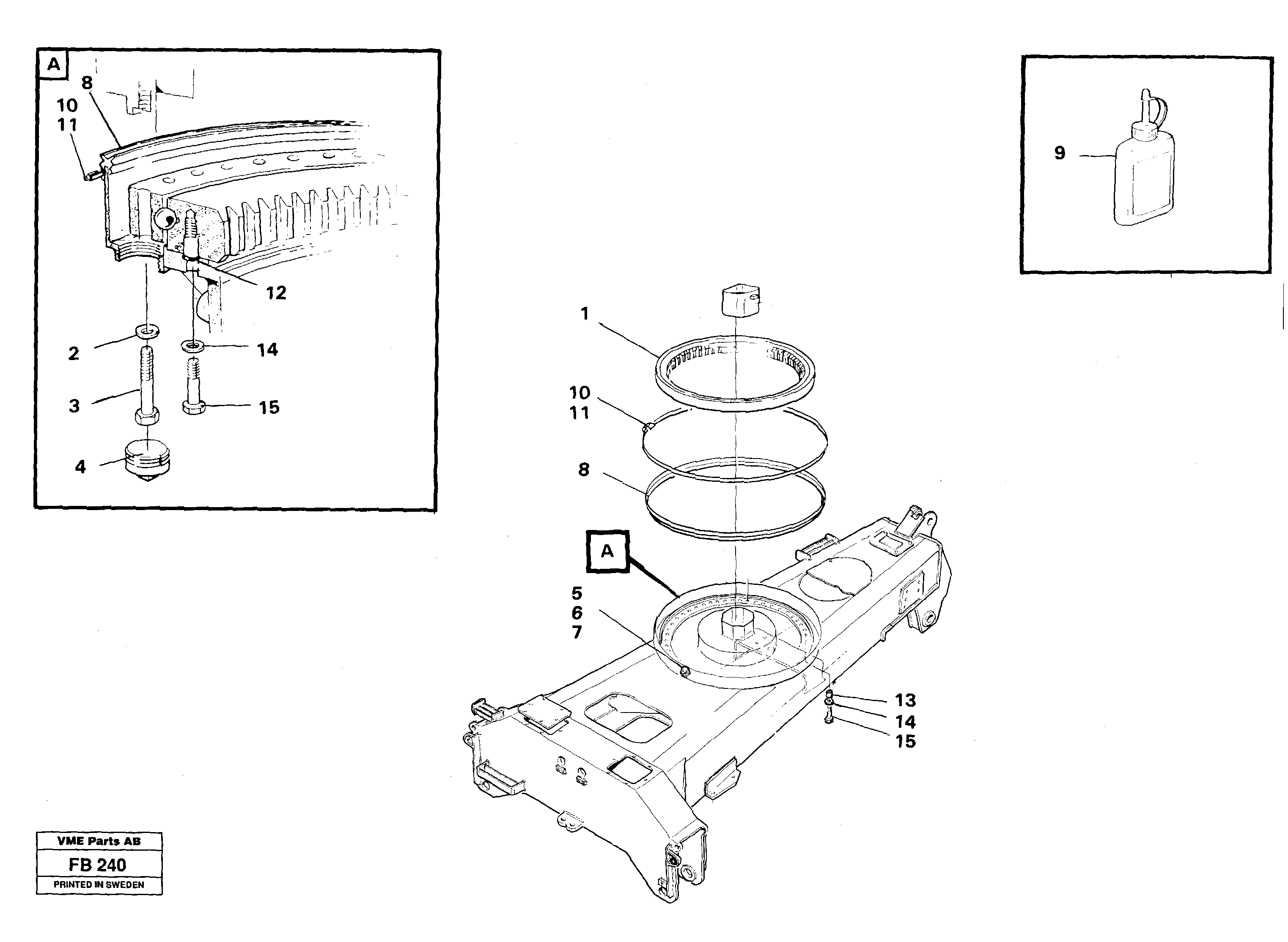 Slewing ring attachment — volvo parts diagram