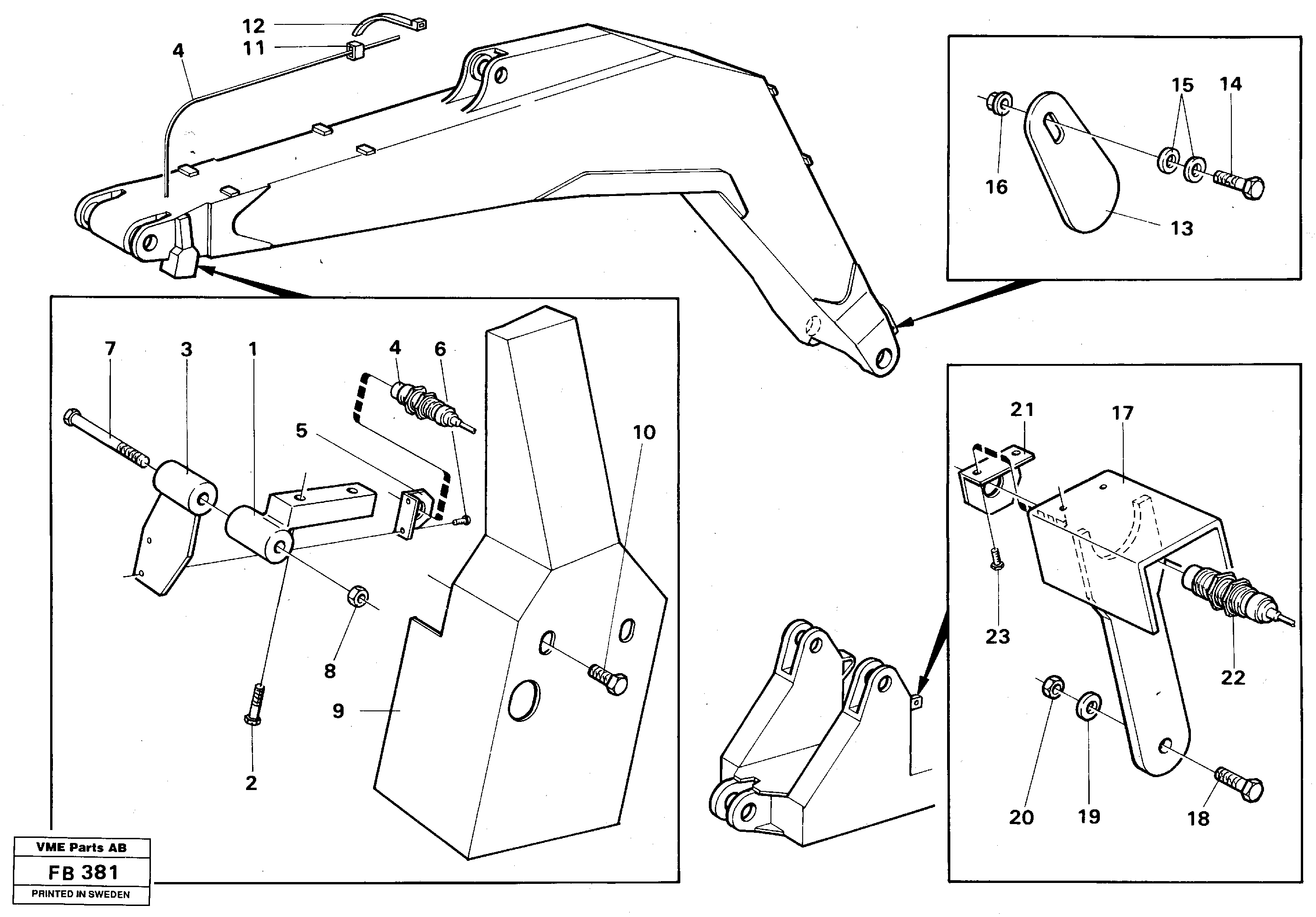 Electric insatallation onbackhoe equipment — volvo parts diagram