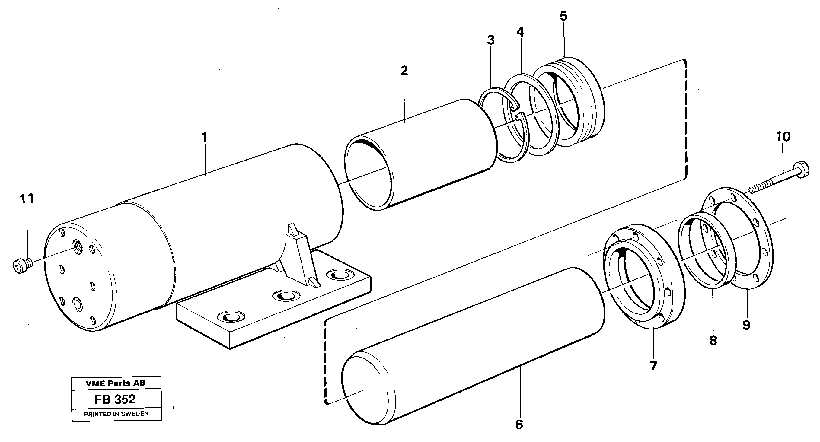 Axle locking cylinder — volvo parts diagram