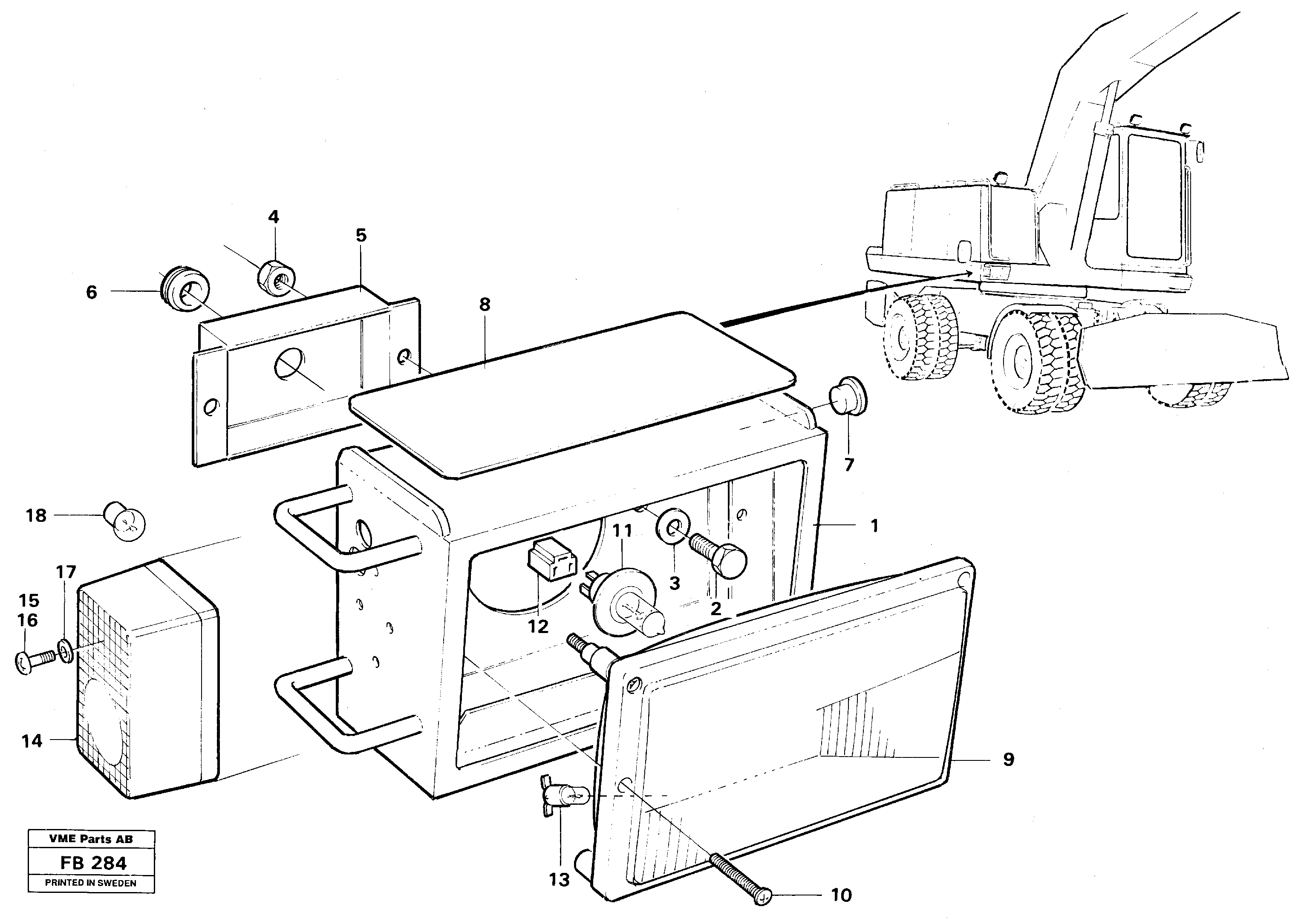 Headlamp — volvo parts diagram