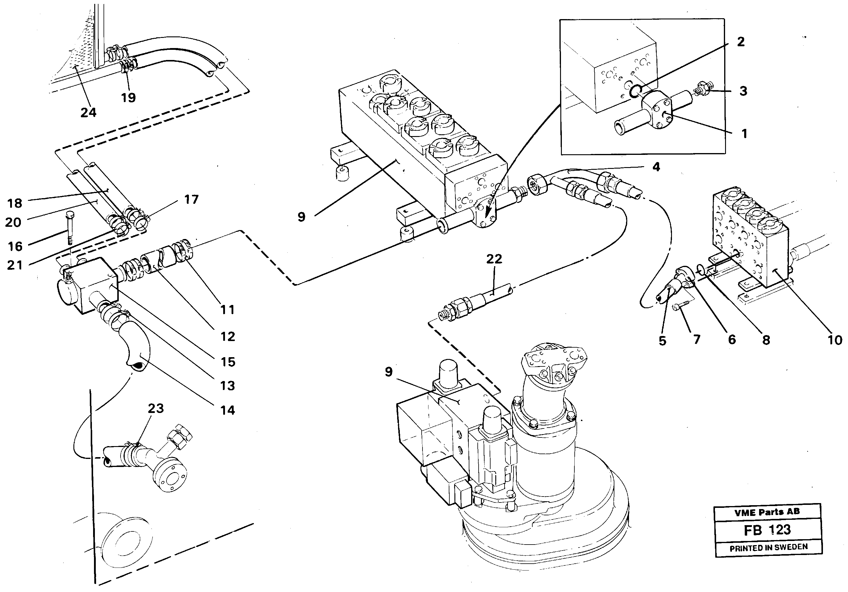 Hydraulic system, return lines — volvo parts diagram