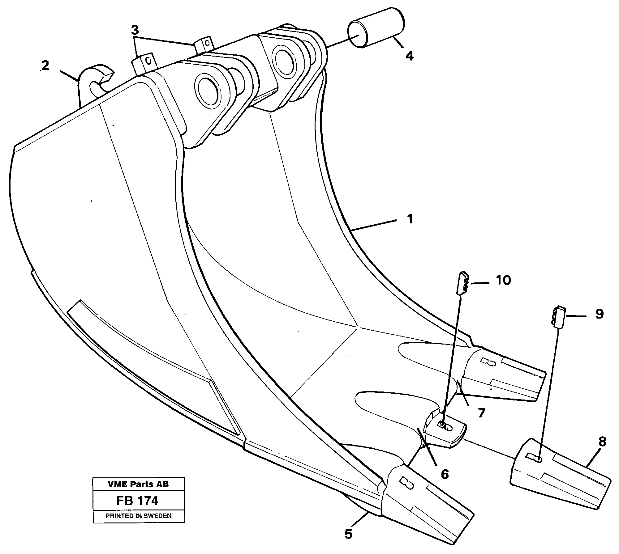 Cable bucket  14253081 — volvo parts diagram