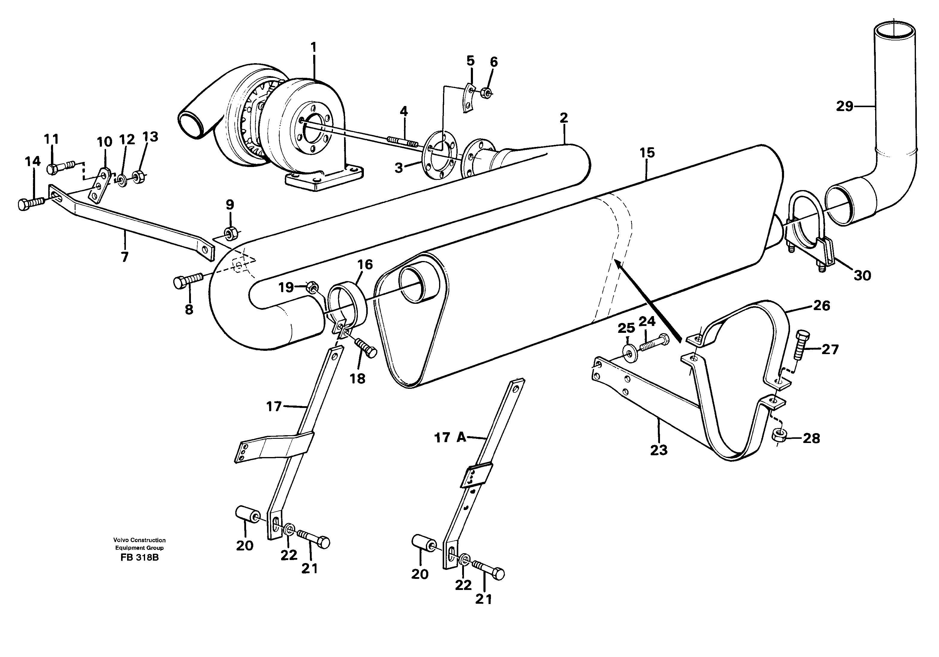 Exhaust system — volvo parts diagram