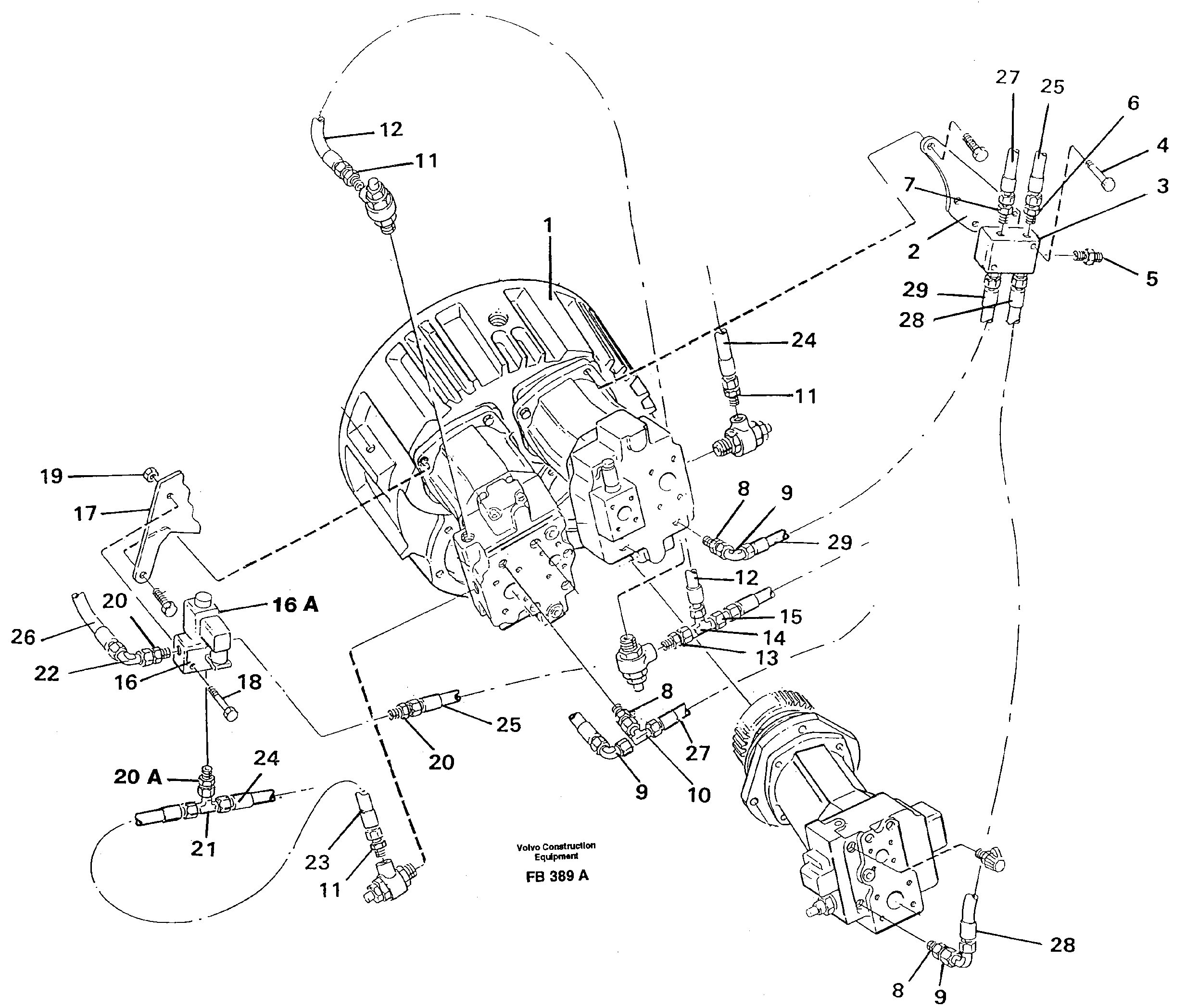 Hydraulic system, pump installation — volvo parts diagram