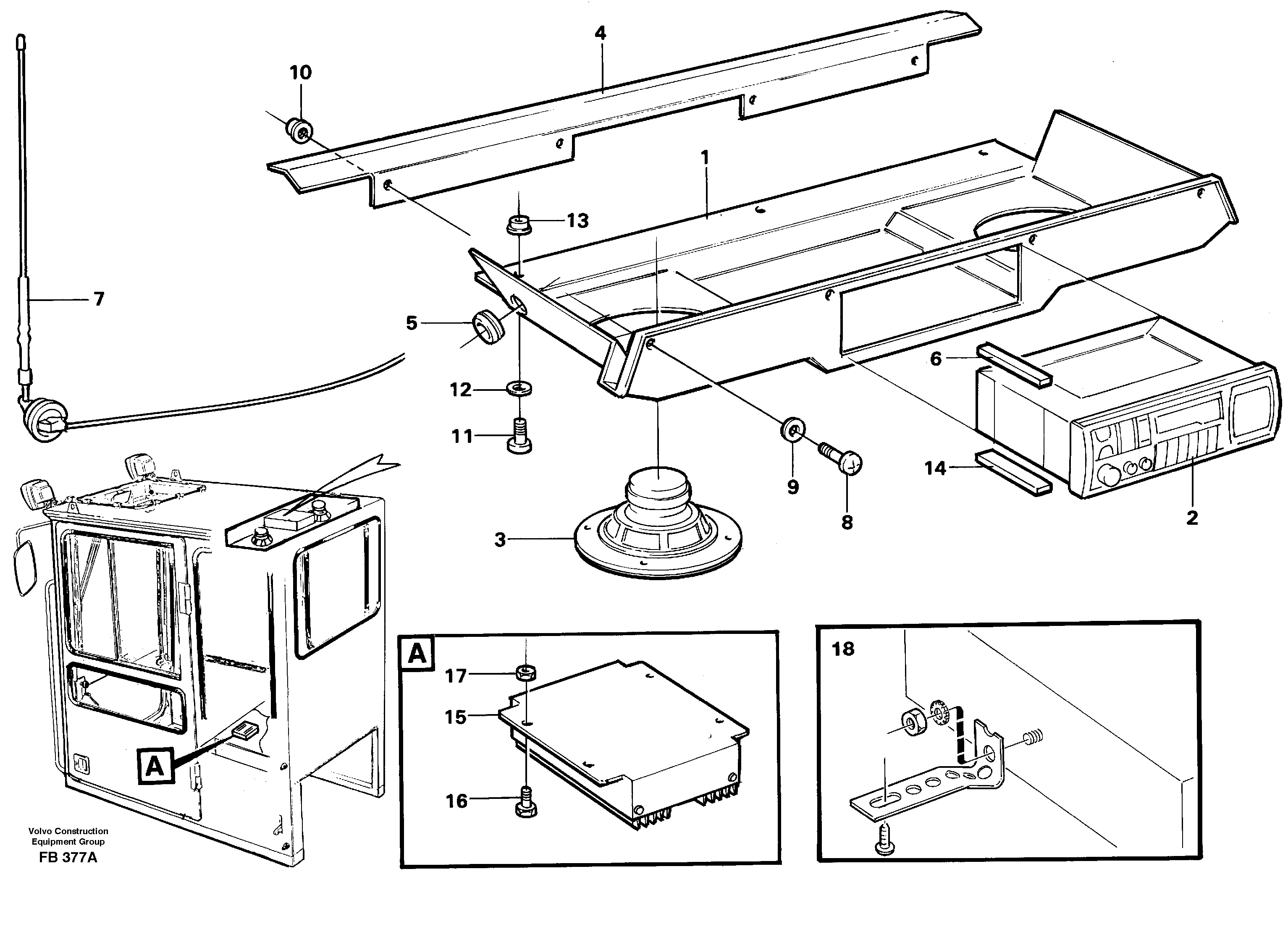 Radio installation Converter — volvo parts diagram