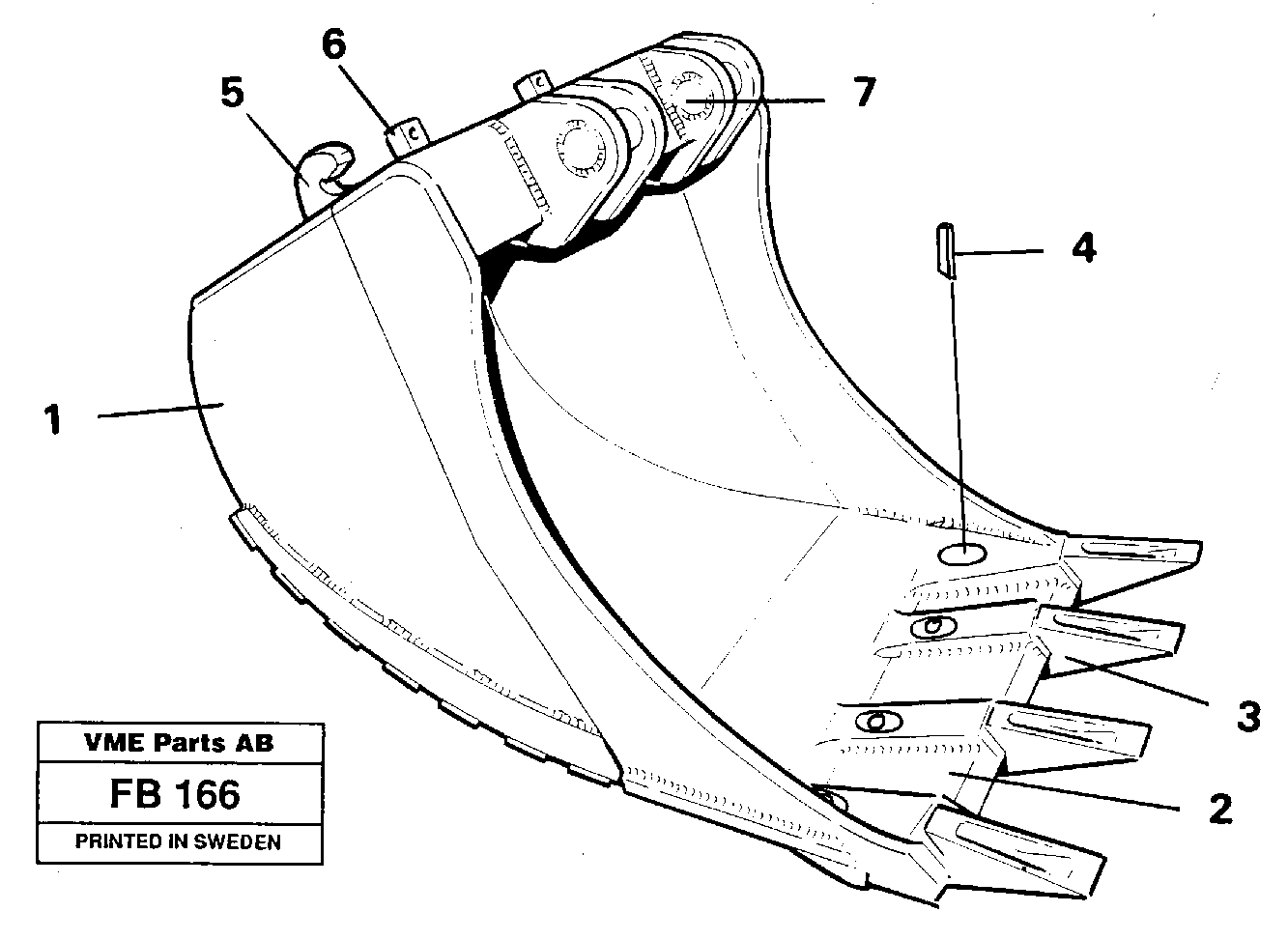 Buckets for Quickfit withcast cutting edges  14253085, 14253089, 14253094, 14253995 — volvo parts diagram