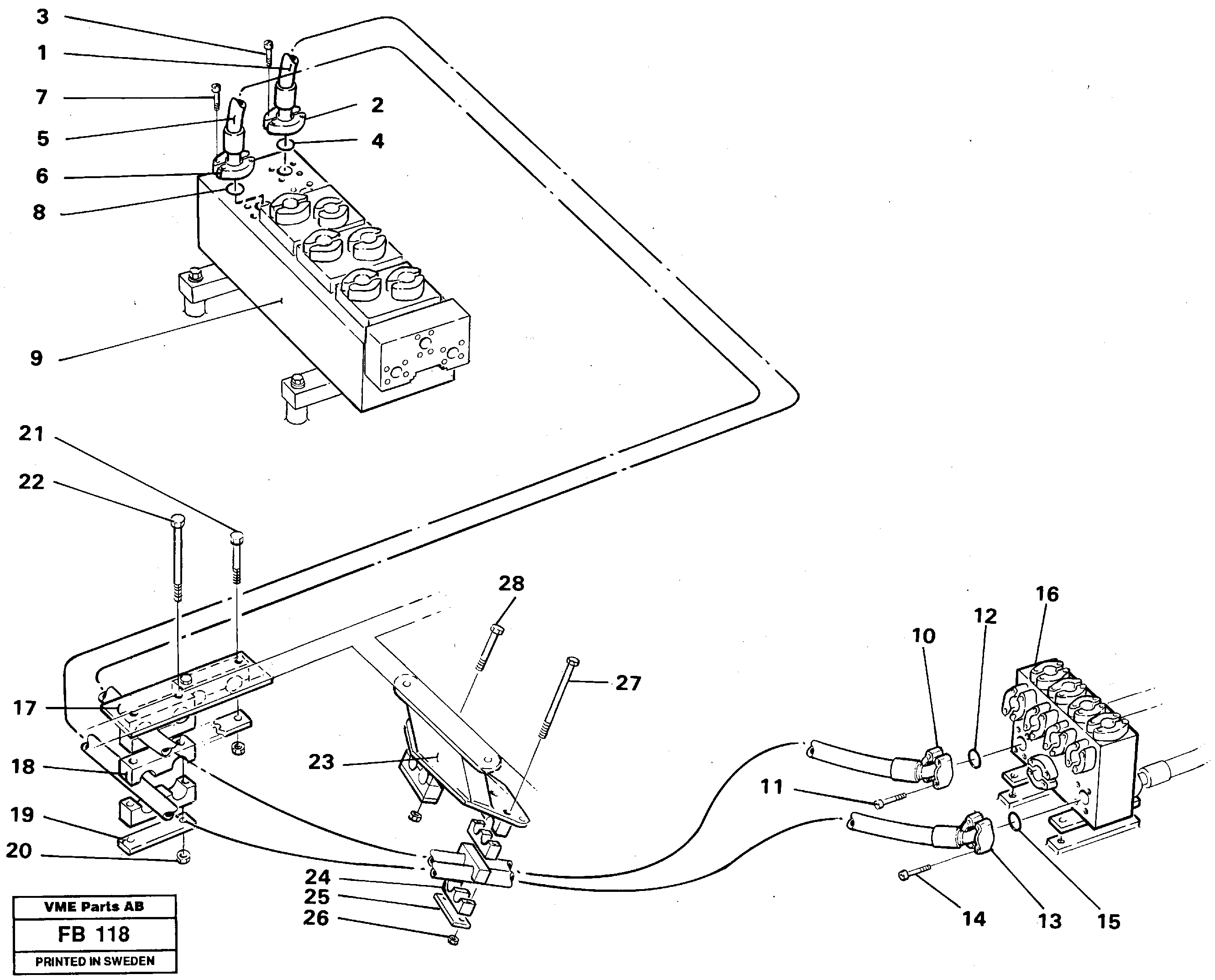 Hydraulic system, boom — volvo parts diagram
