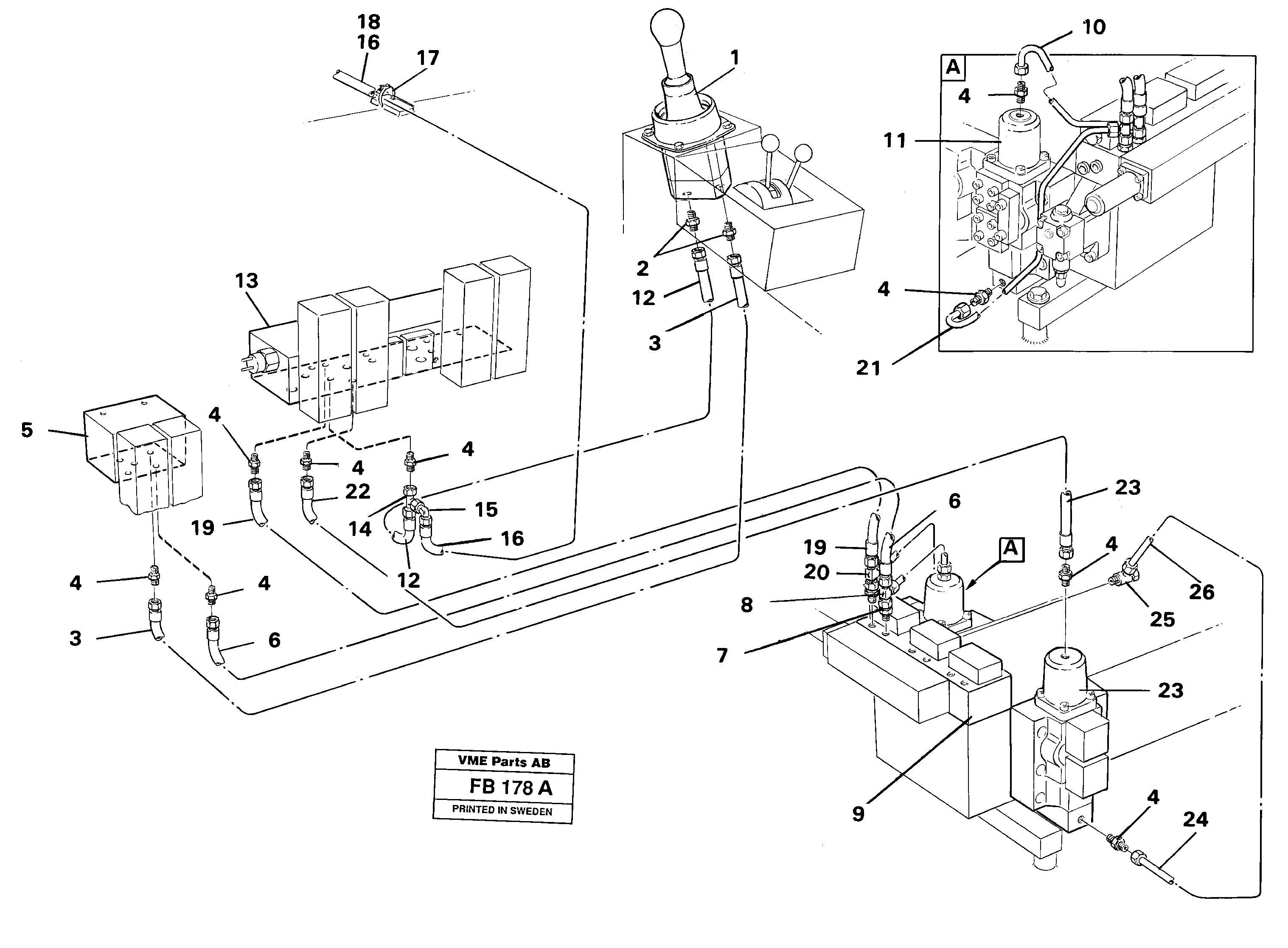 Servo hydraulics, boom — volvo parts diagram