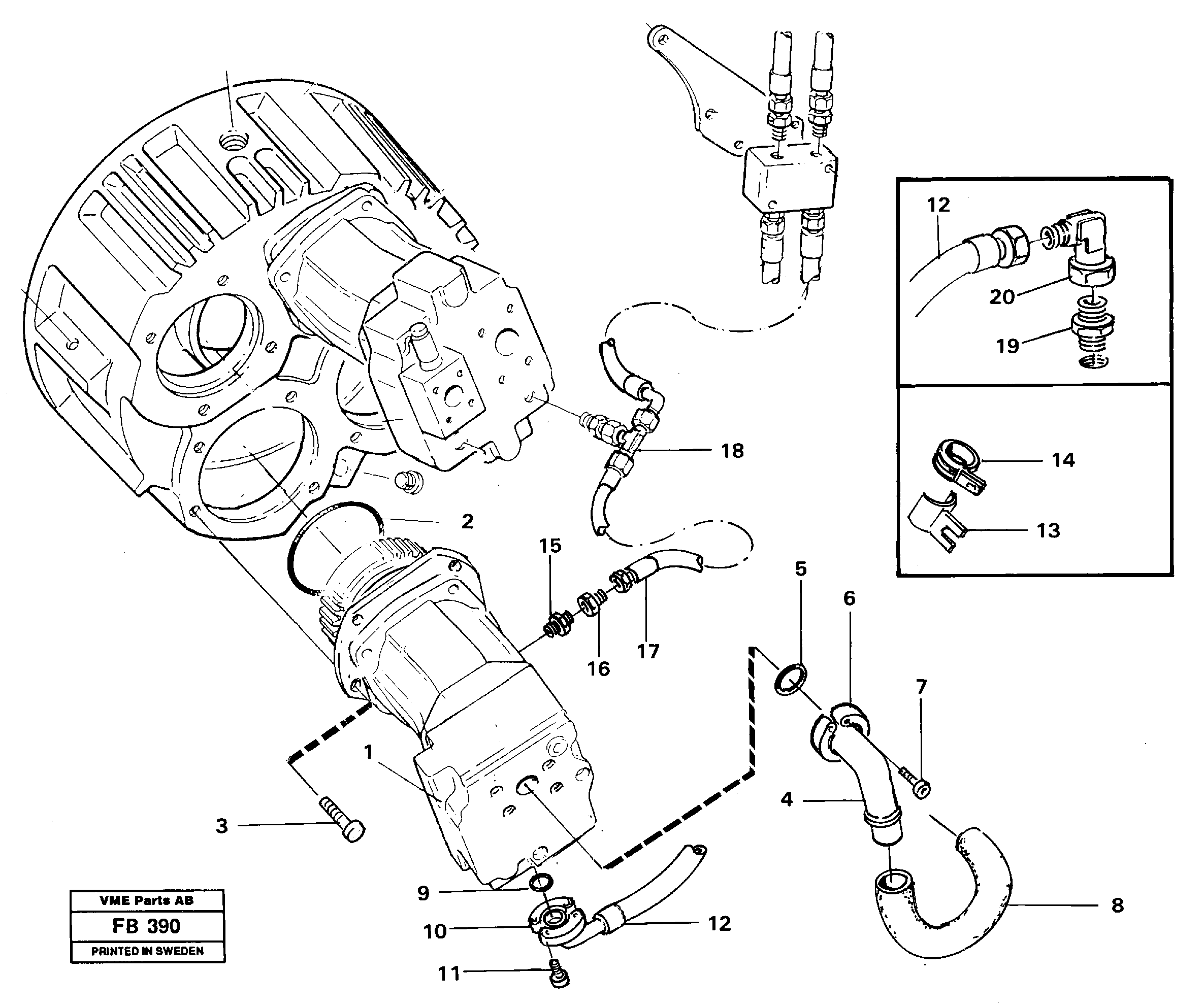 Hydraulic system, pump installation P4. — volvo parts diagram