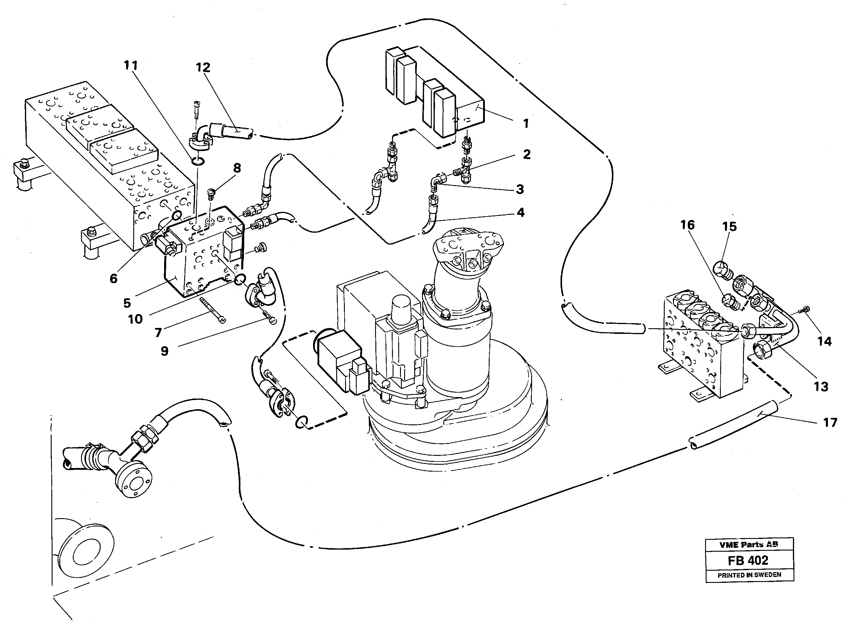 Hammer hydraulics on base machine  14261292 — volvo parts diagram