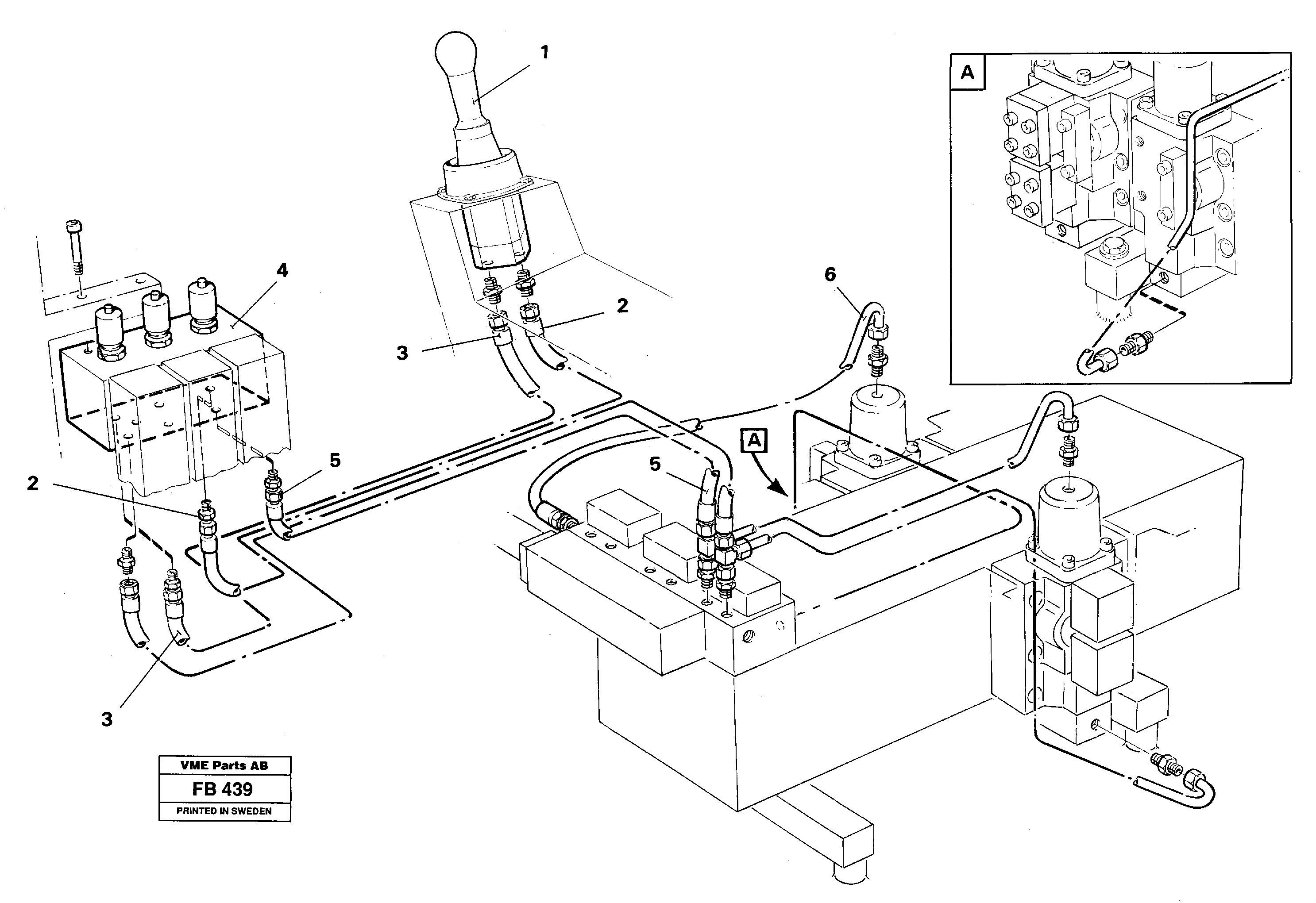 Servo hydraulic system, dipper on materials handling equipment.  14258081, 14258084 — volvo parts diagram