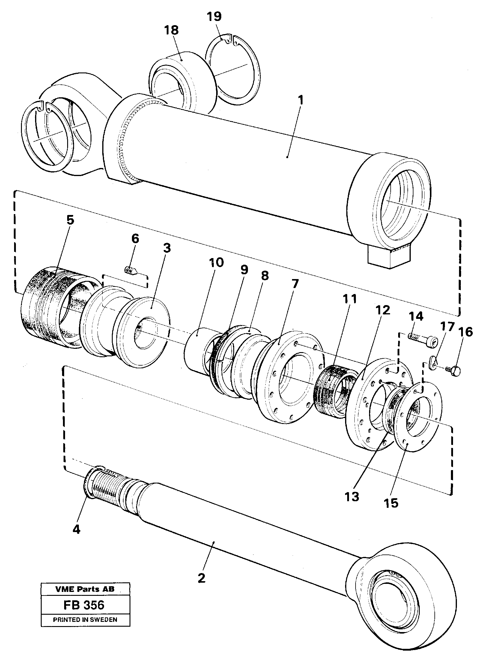 Hydraulic cylinder — volvo parts diagram