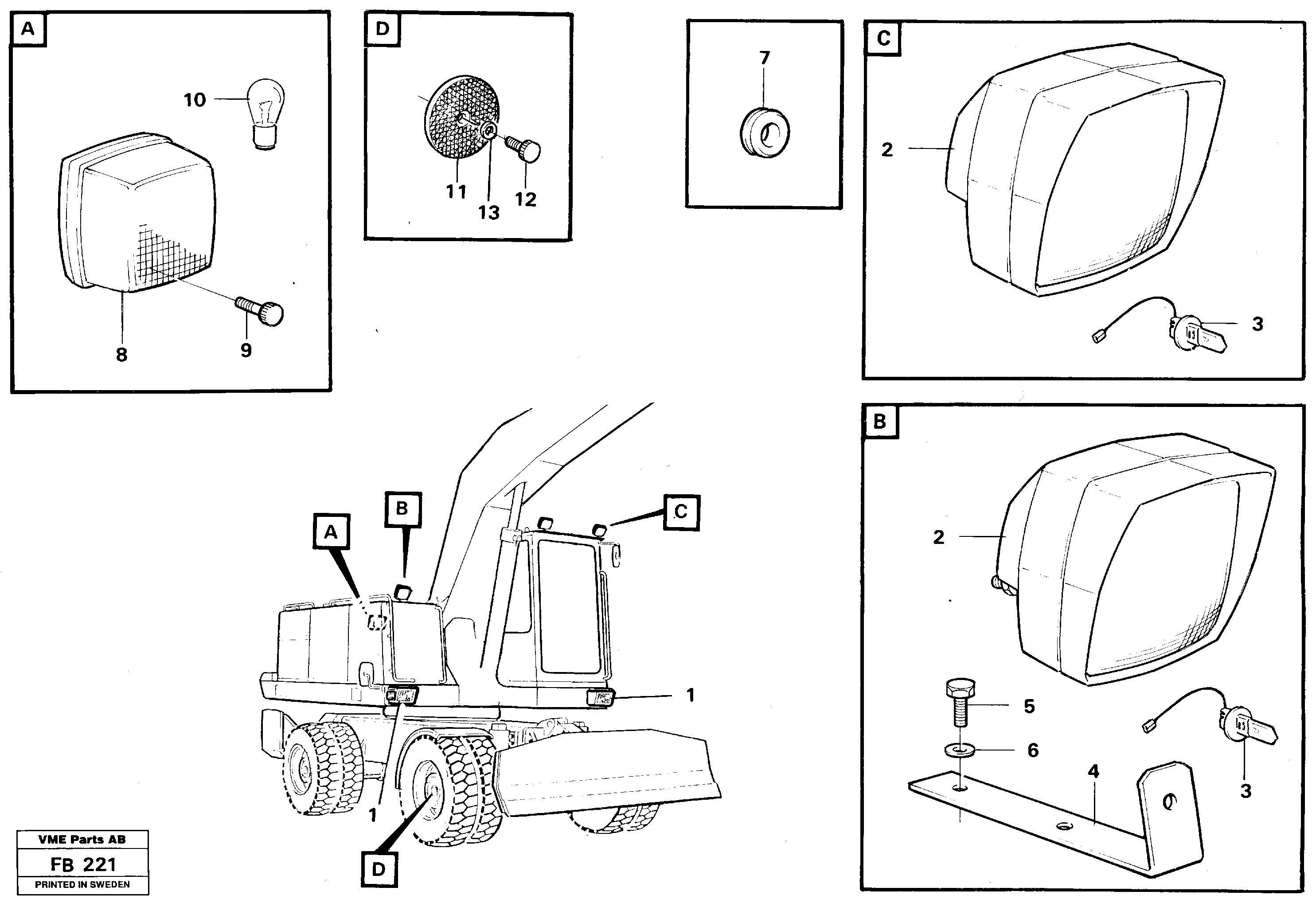 Lighting, front — volvo parts diagram