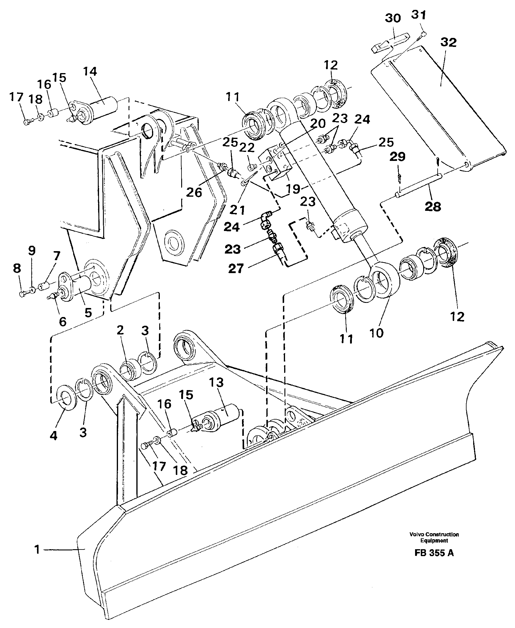 Dozer blade, 2,5m, 2,6m  14244960, 14257712 — volvo parts diagram