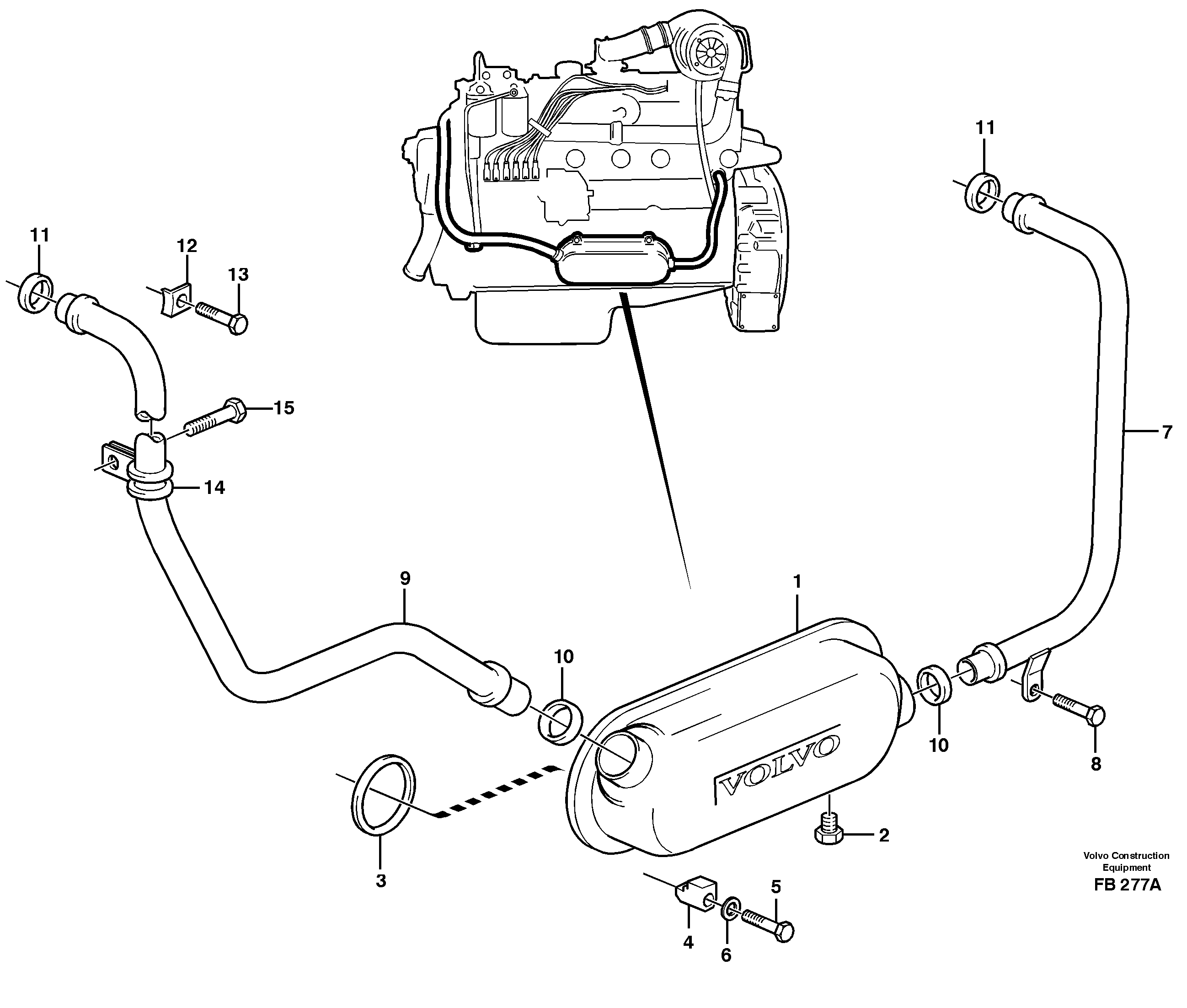 Oil cooler — volvo parts diagram
