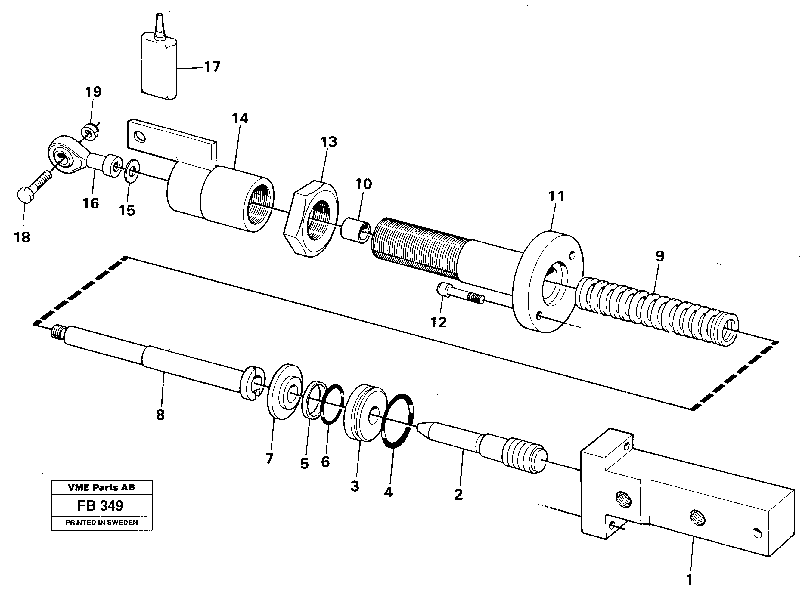 Hydraulic cylinder — volvo parts diagram