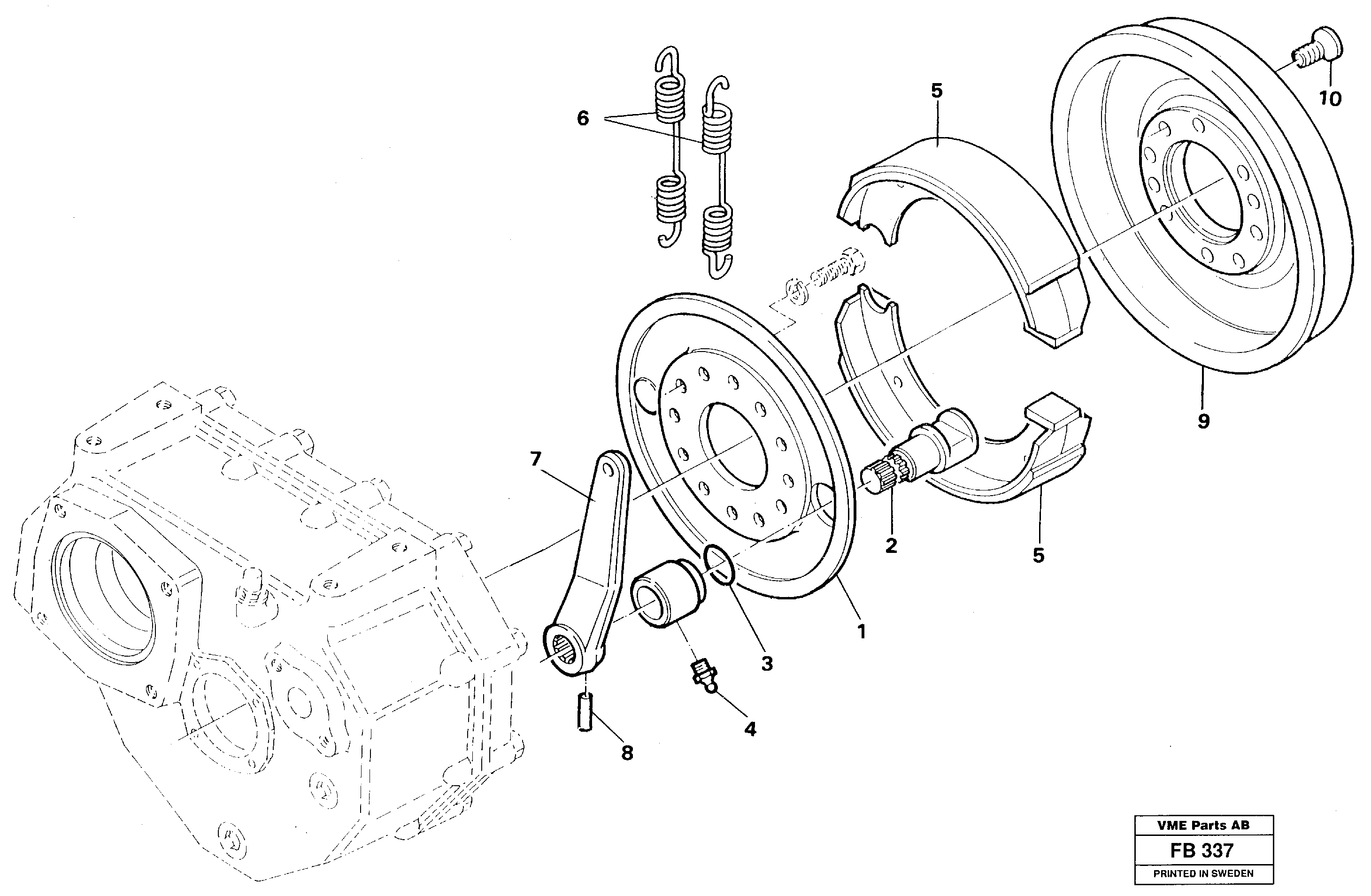 Universaljoint brake — volvo parts diagram