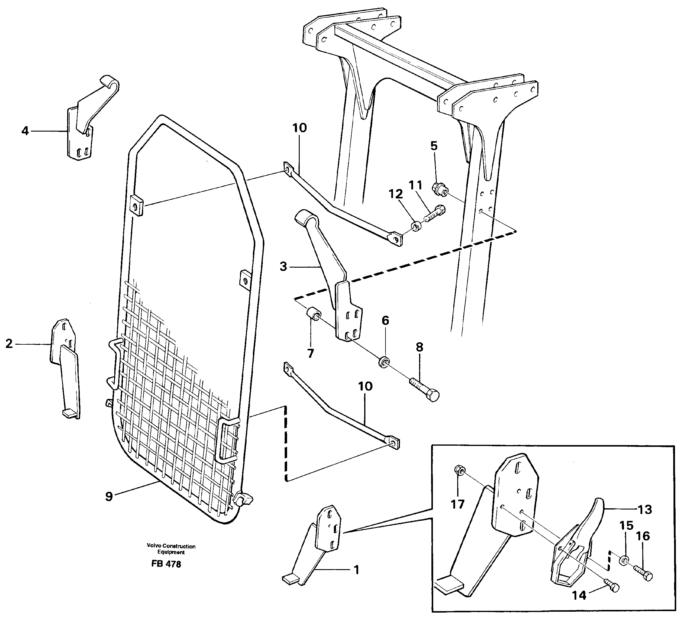 Windscreen protection incl. roof guard  14260384 14262776 — volvo parts diagram