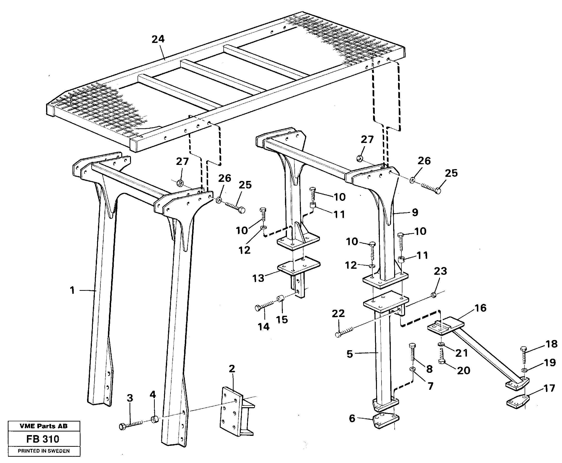 Protection over drivers cab  14261347 — volvo parts diagram