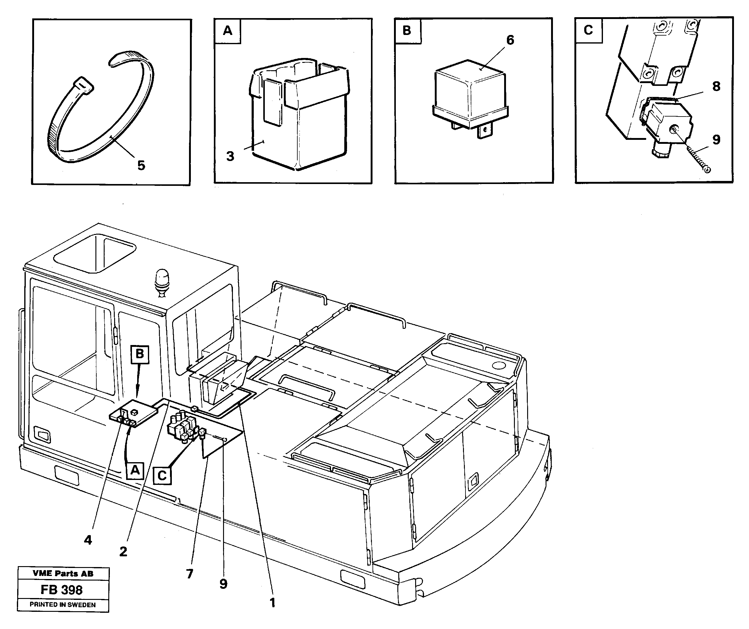 Electric installation for materials handling equipment.  14258081, 14258084 — volvo parts diagram