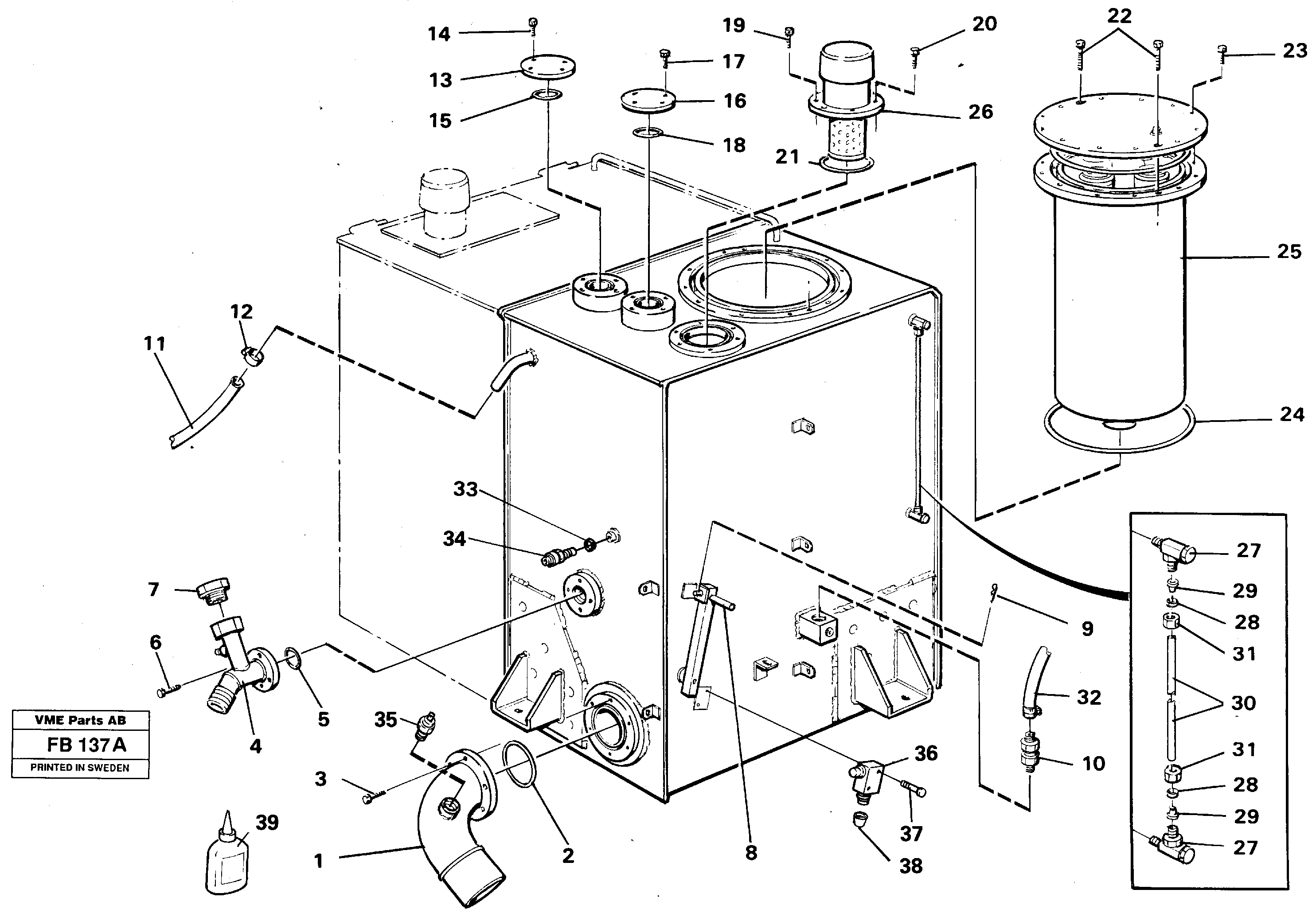 Hydraulic oil tank — volvo parts diagram