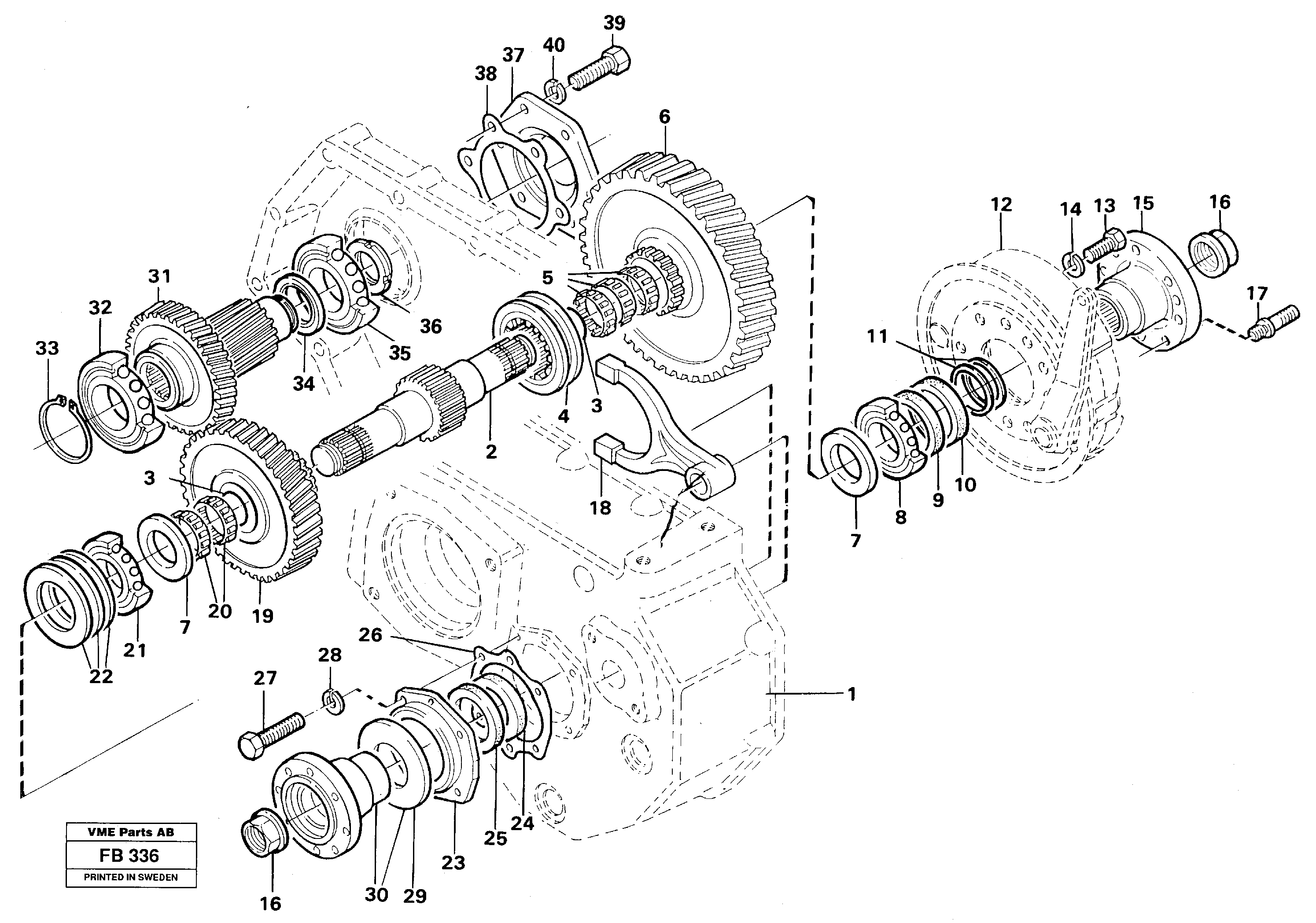 Gear box Drive gear and shafts — volvo parts diagram