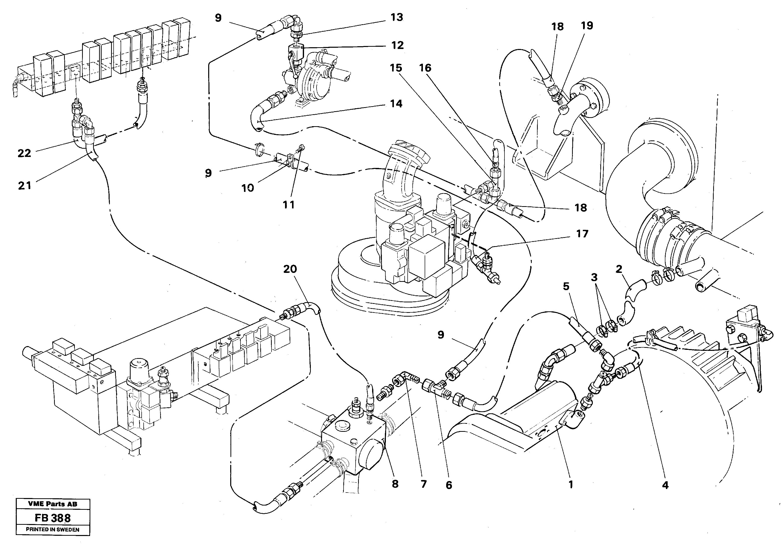 Hydraulic line, servo pump — volvo parts diagram