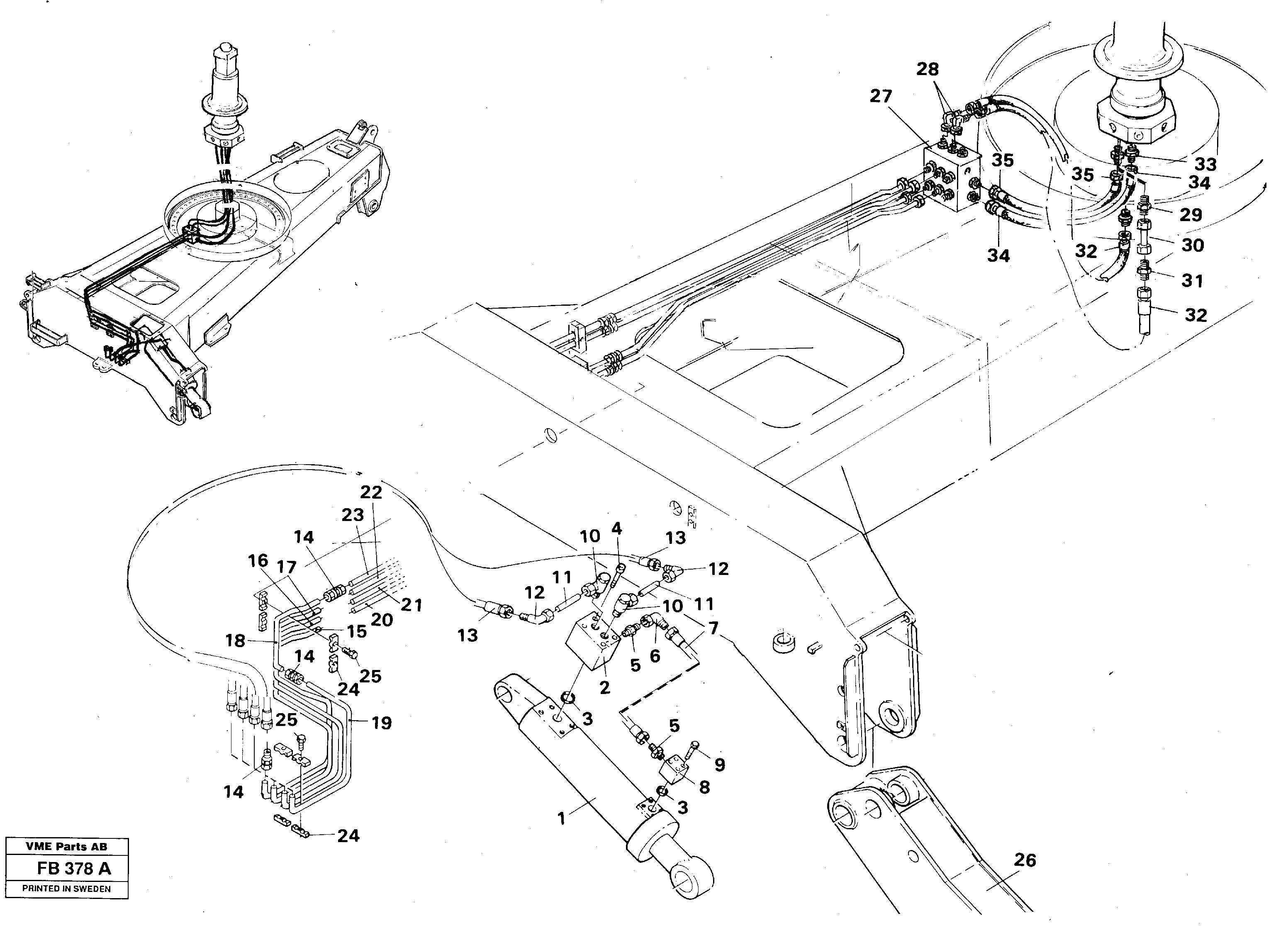 Hydraulic system, outriggers(undercarriage)  14238804, 14257777 — volvo parts diagram