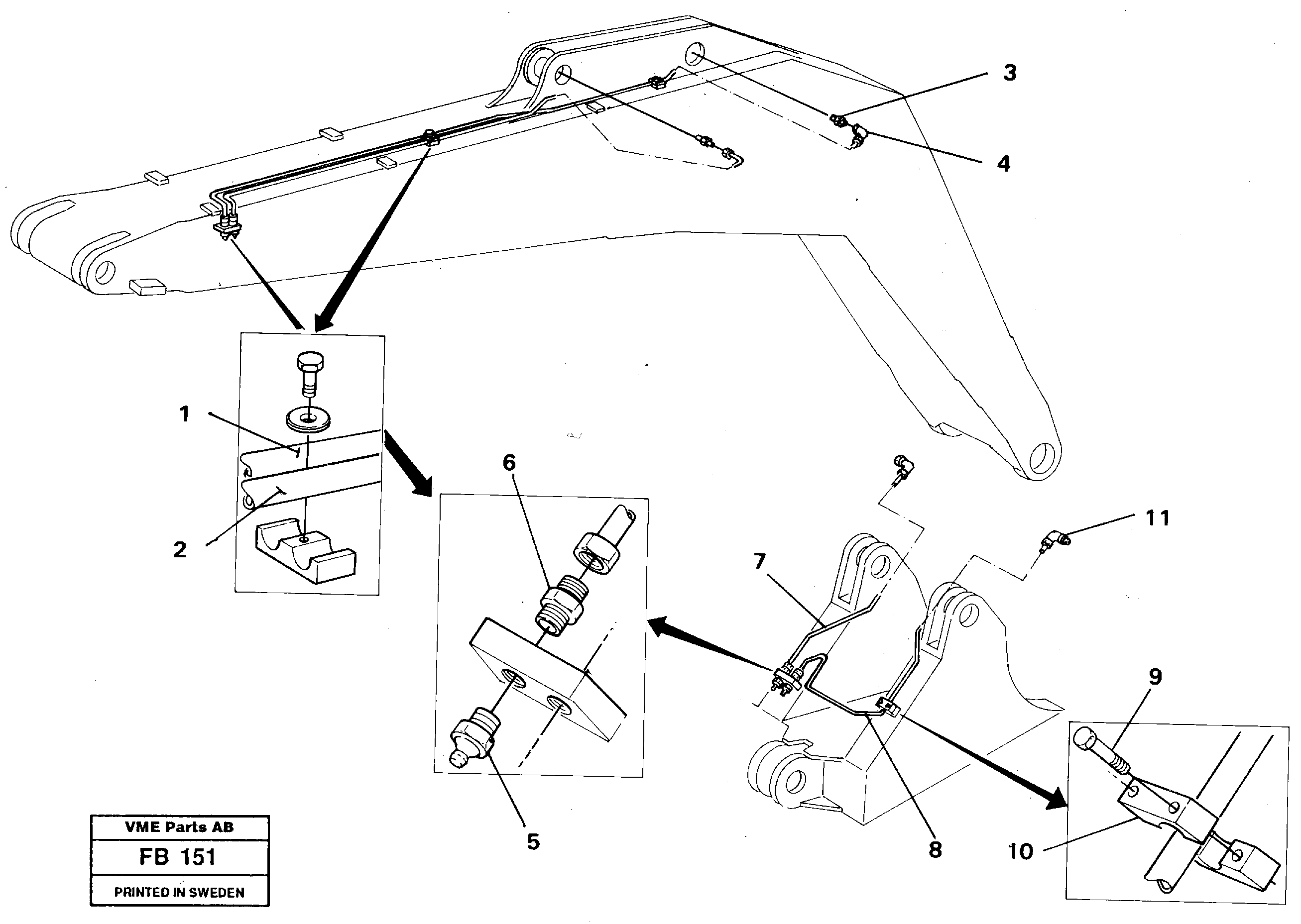 Backhoe lubricating 5.20m — volvo parts diagram