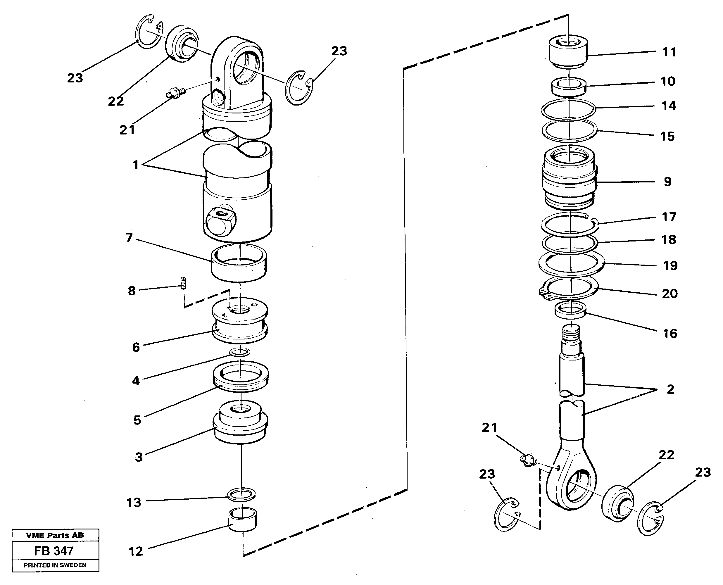 Hydraulic cylinder — volvo parts diagram