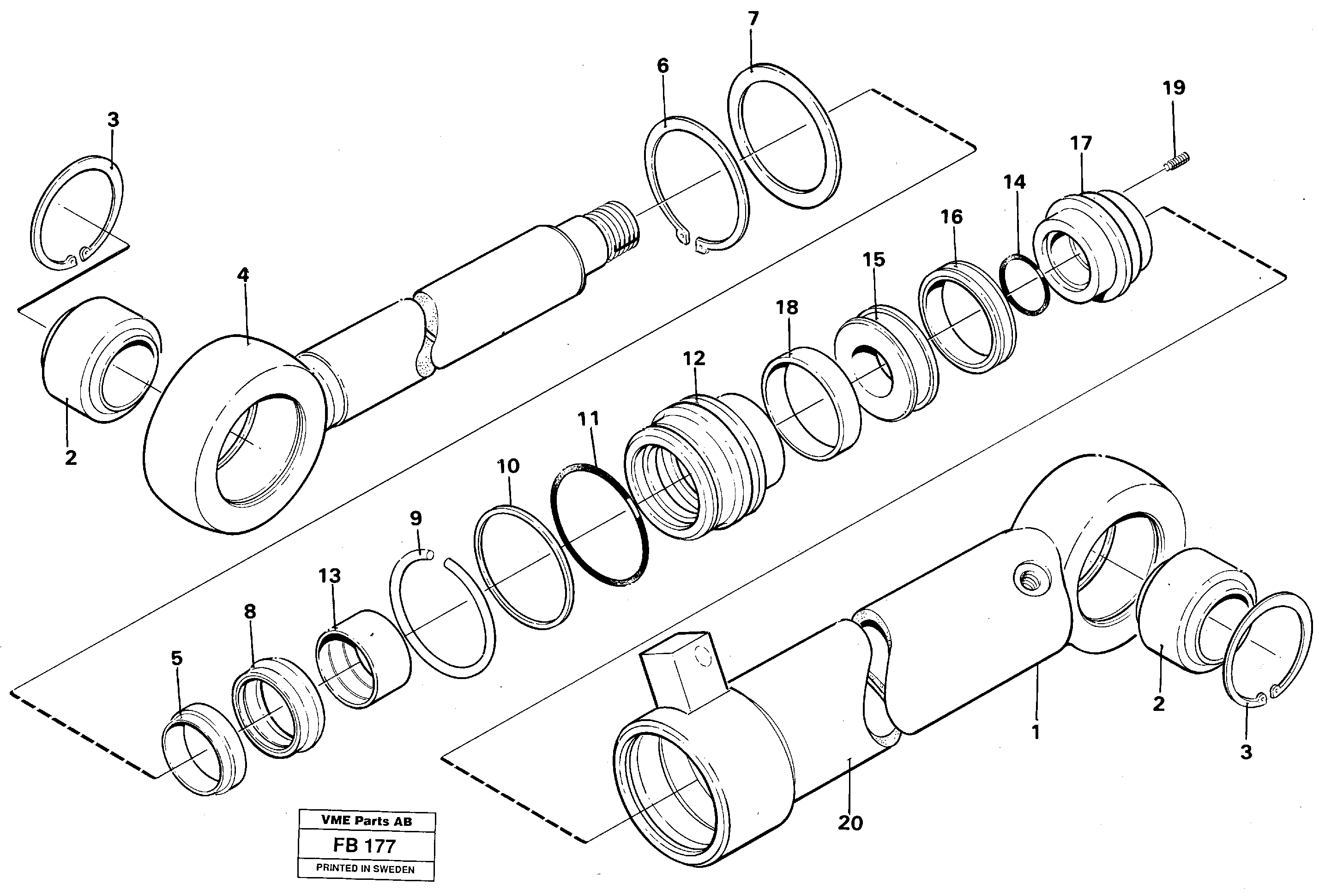 Hydraulic cylinder — volvo parts diagram