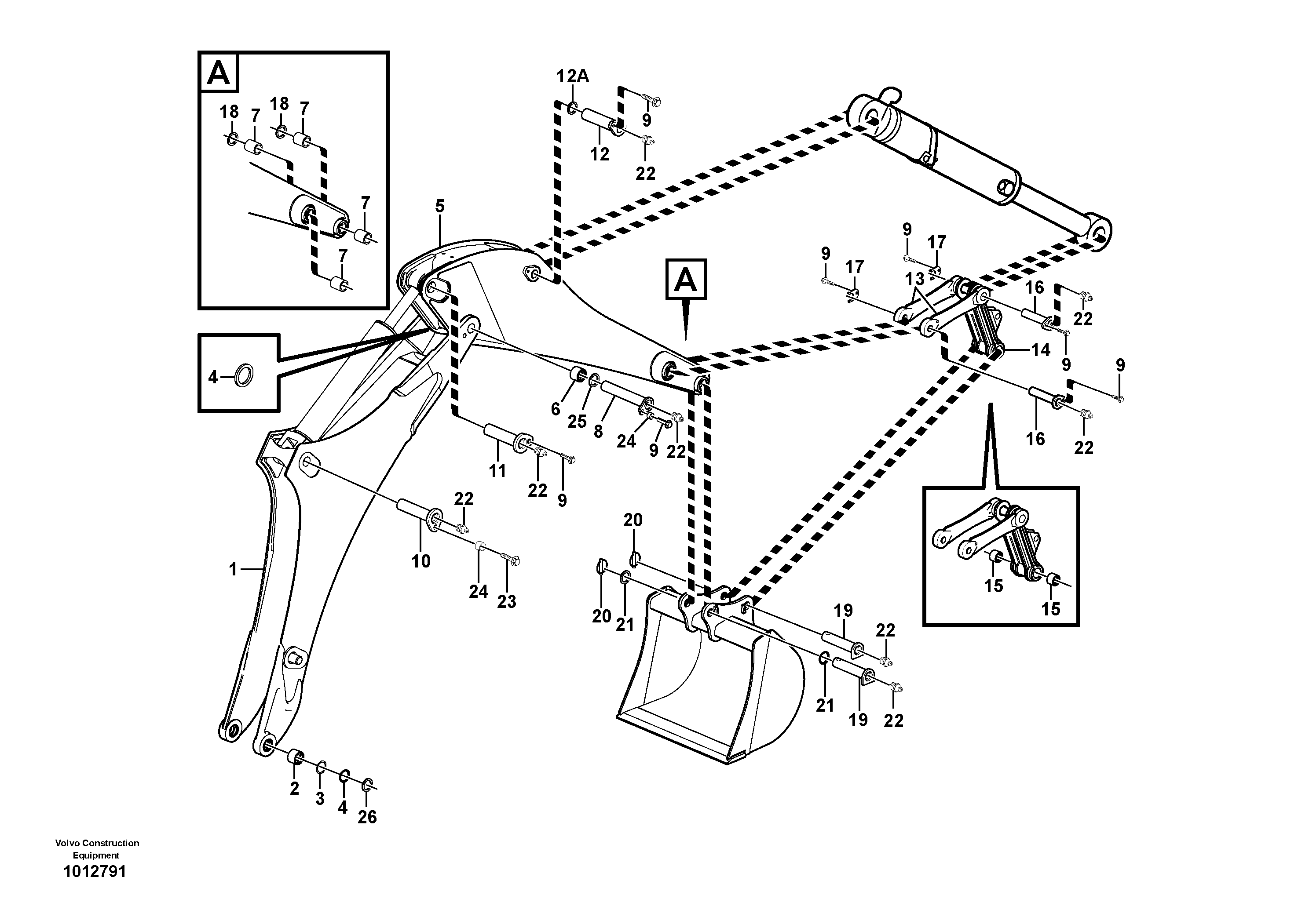 Boom and dipper arm  11890343 — volvo parts diagram