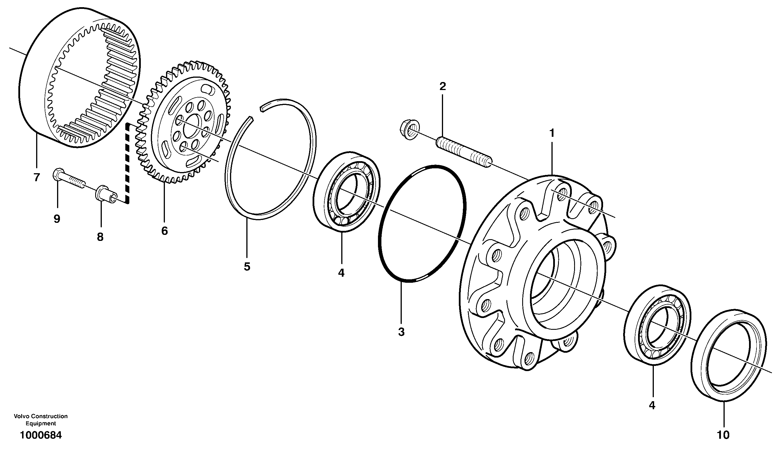 Wheel hub — volvo parts diagram