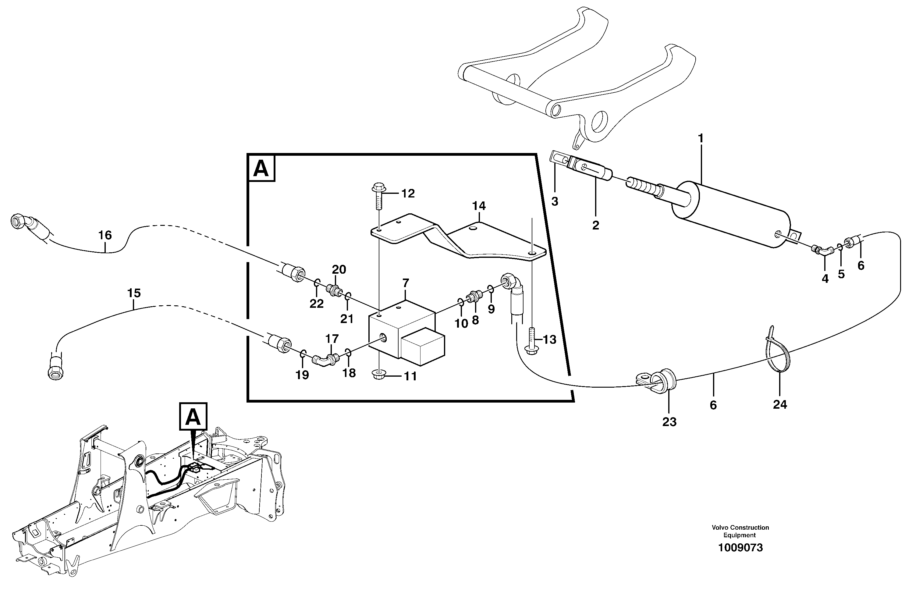 Hydraulic system, lock cylinder — volvo parts diagram