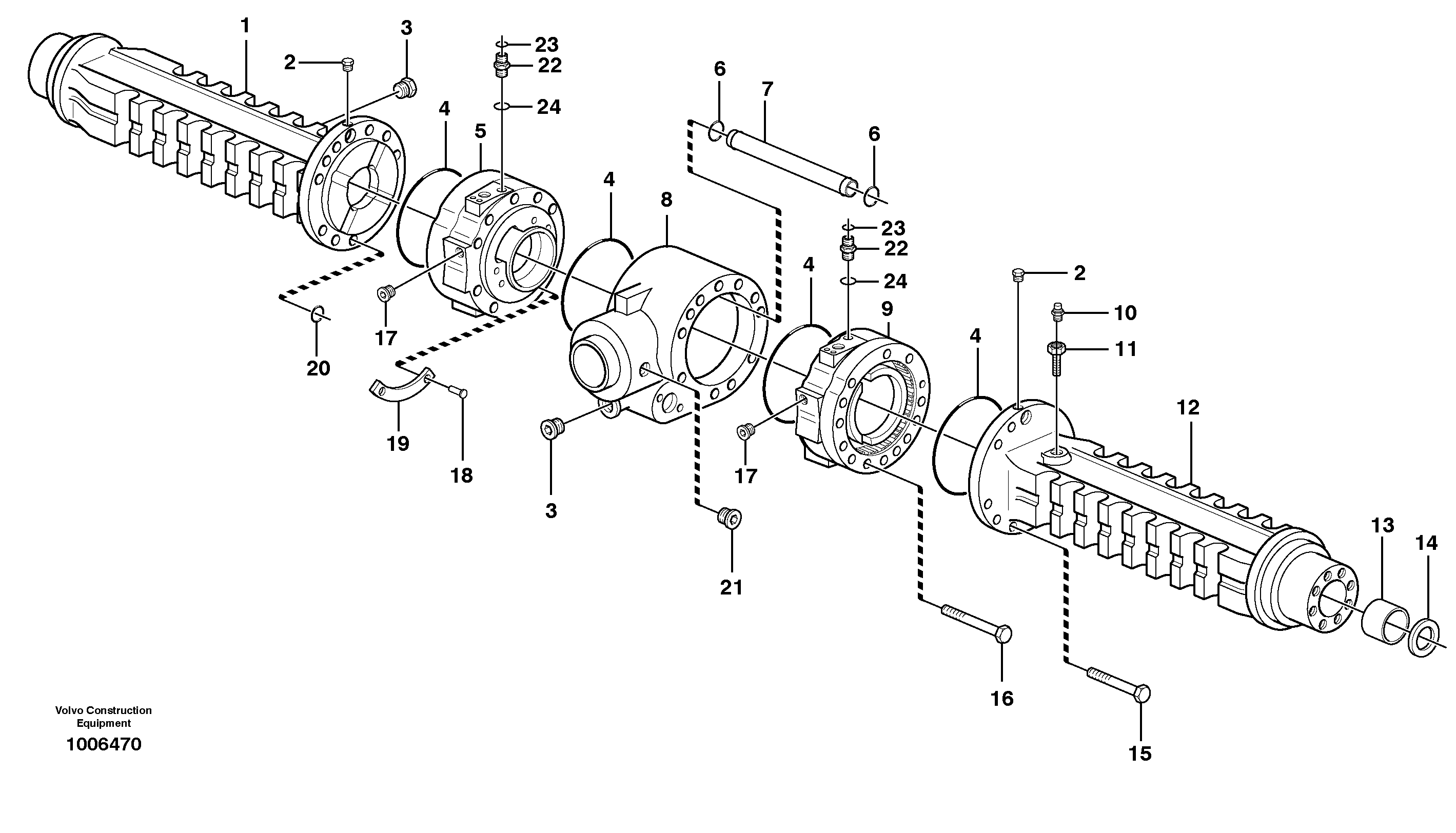 Planet shaft, rear — volvo parts diagram