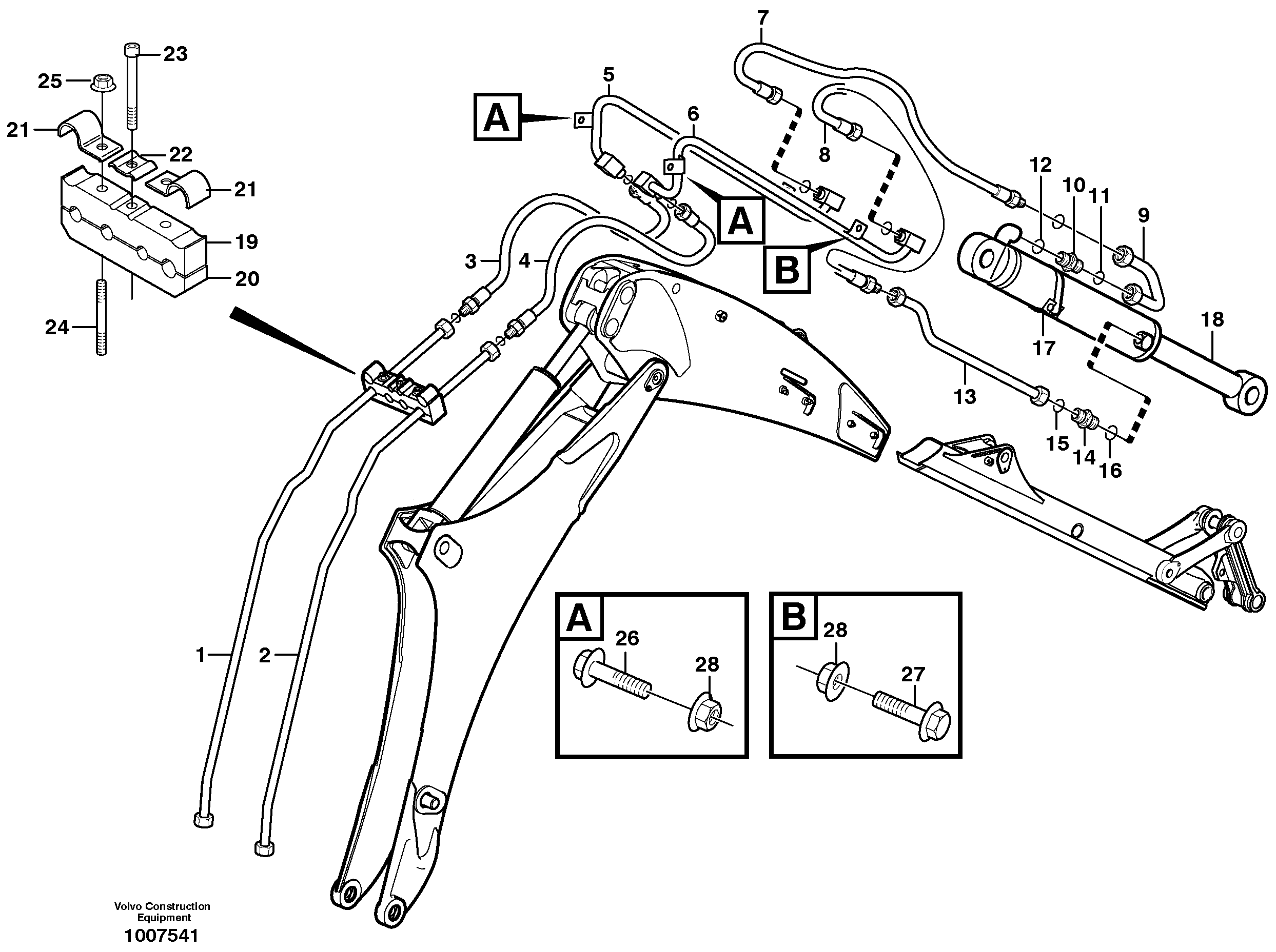Hydraulic system, bucket  11890342 — volvo parts diagram