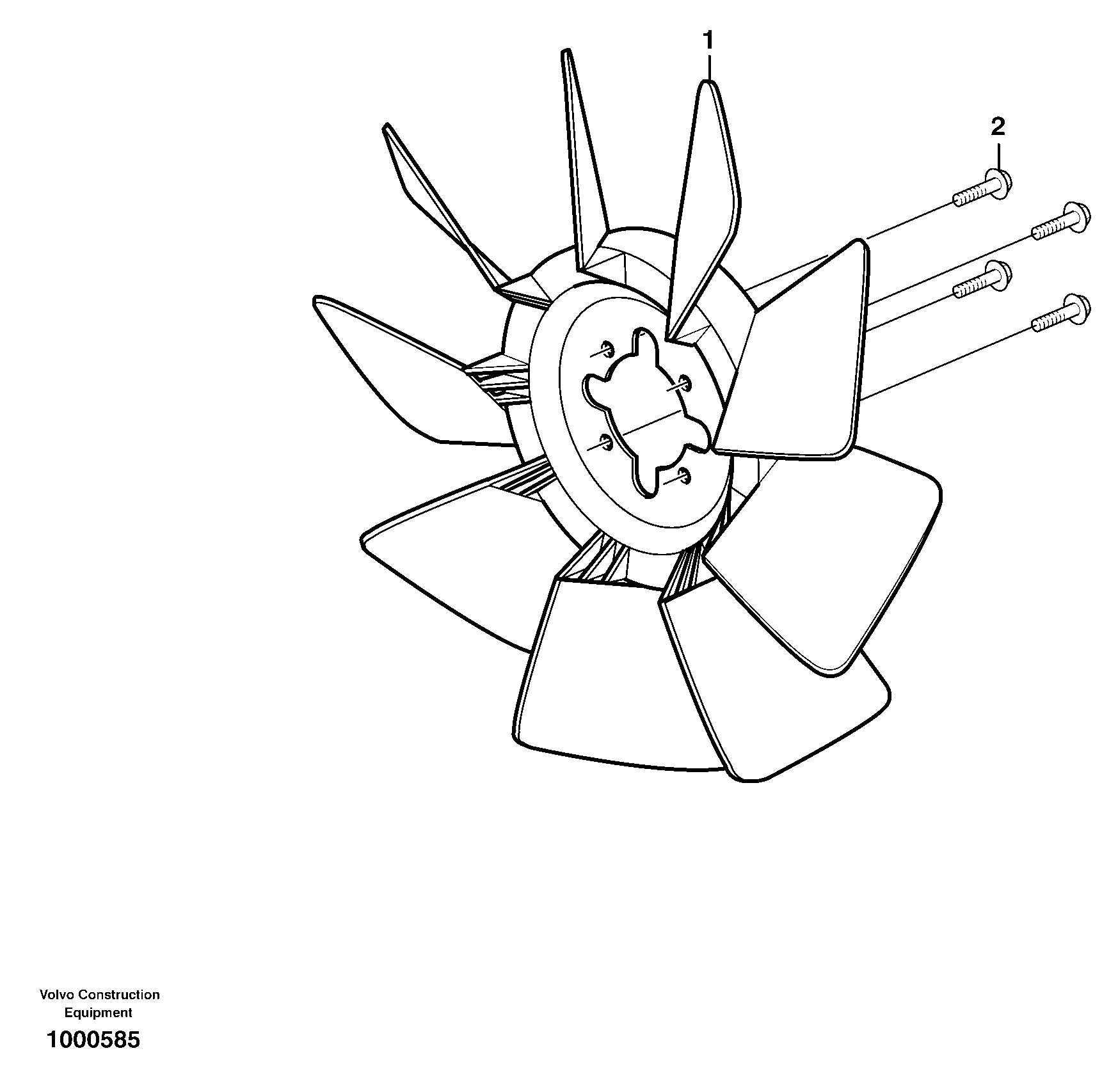 Fan and installation components — volvo parts diagram