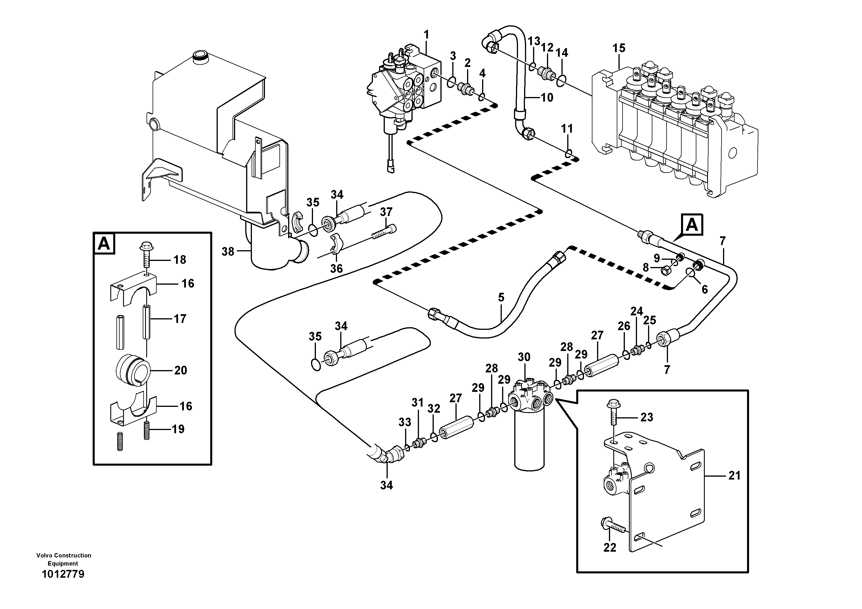 Hydraulic system, return line — volvo parts diagram