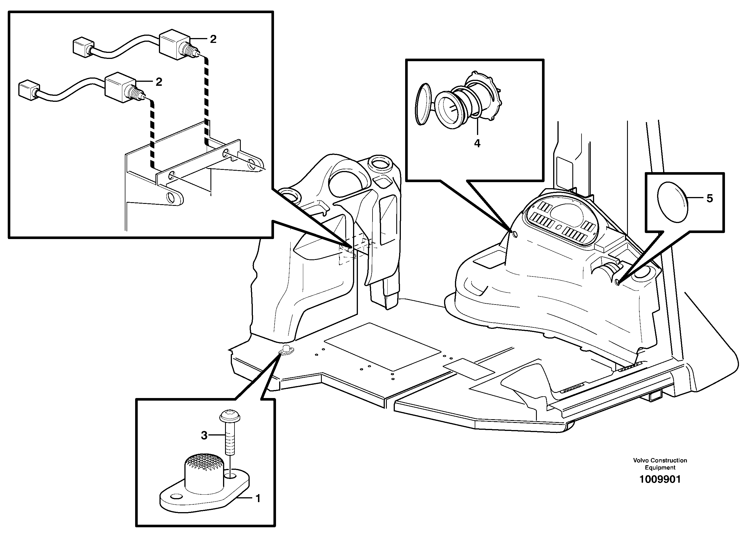 Foot switch and electric power outlet — volvo parts diagram