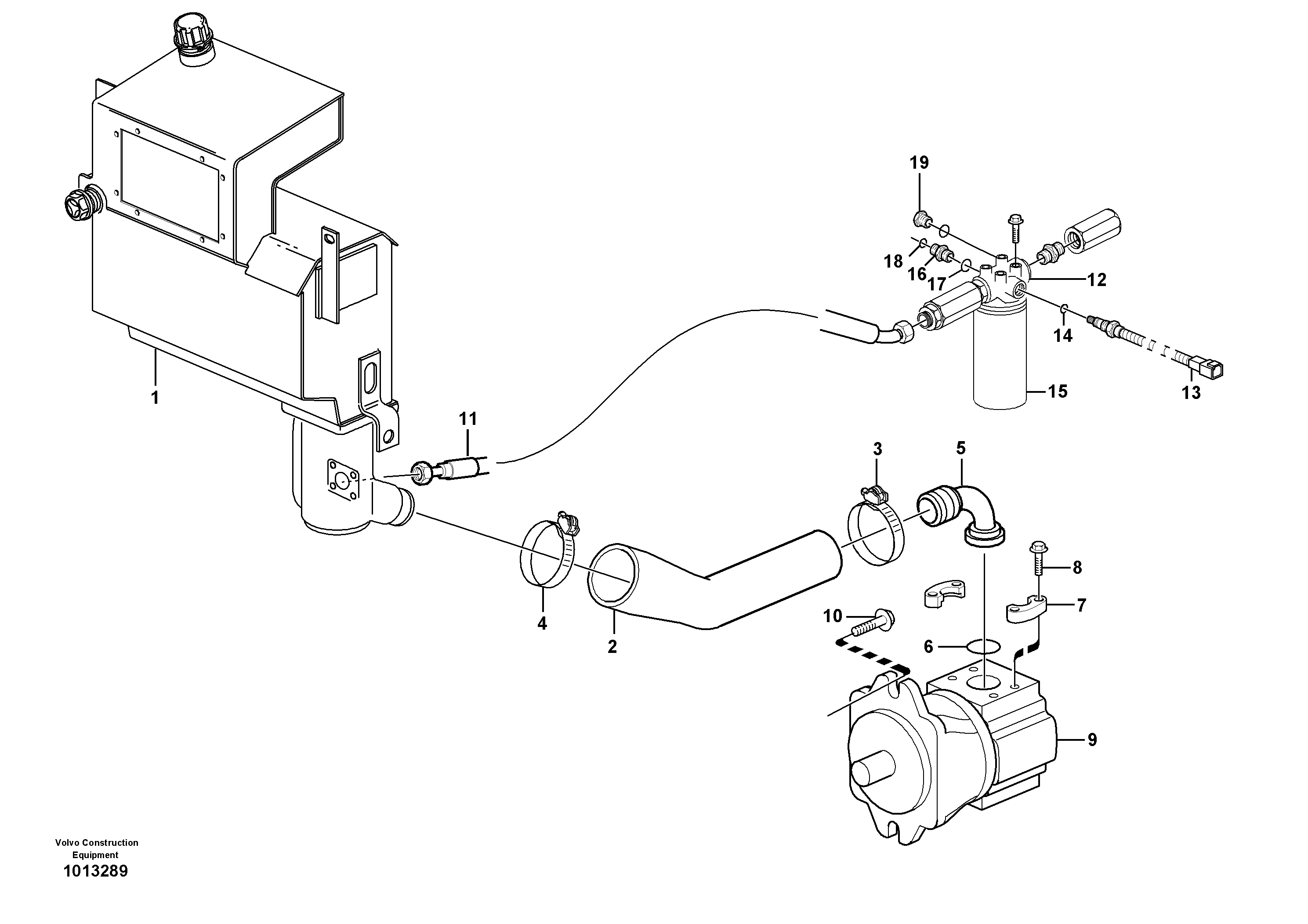 Hydraulic system, suction line, filter  11891077 — volvo parts diagram