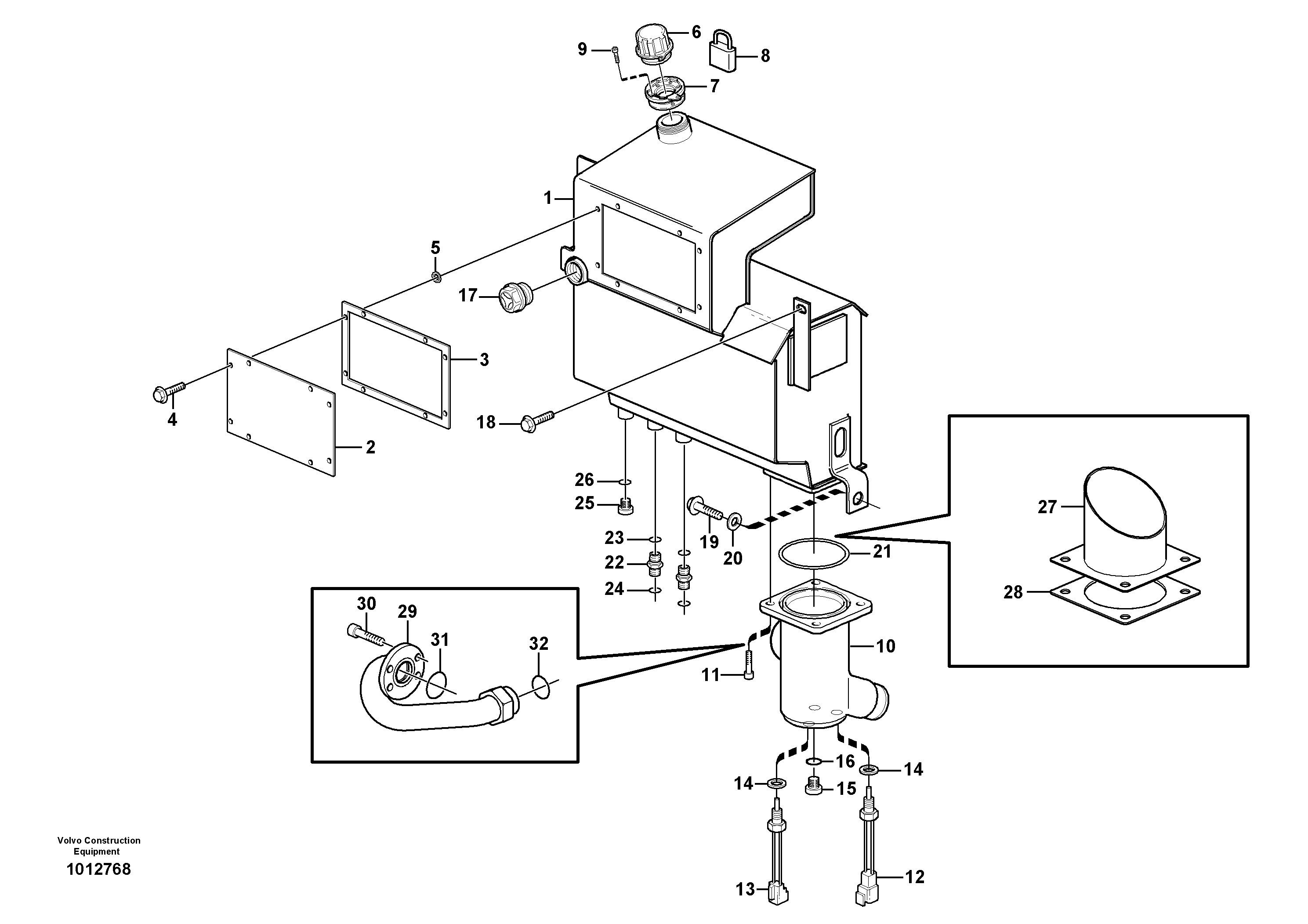 Hydraulic oil tank — volvo parts diagram