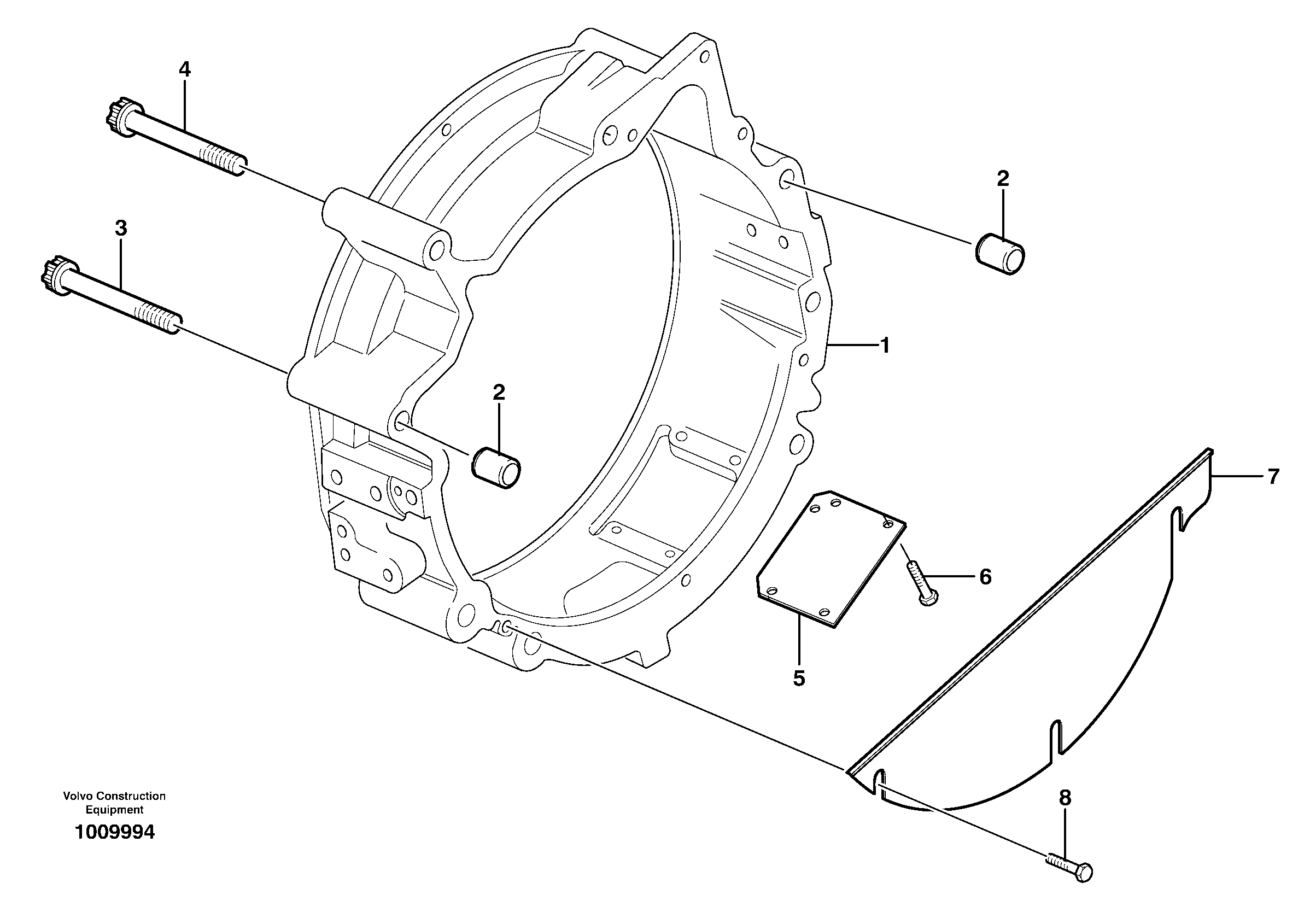 Flywheel housing — volvo parts diagram