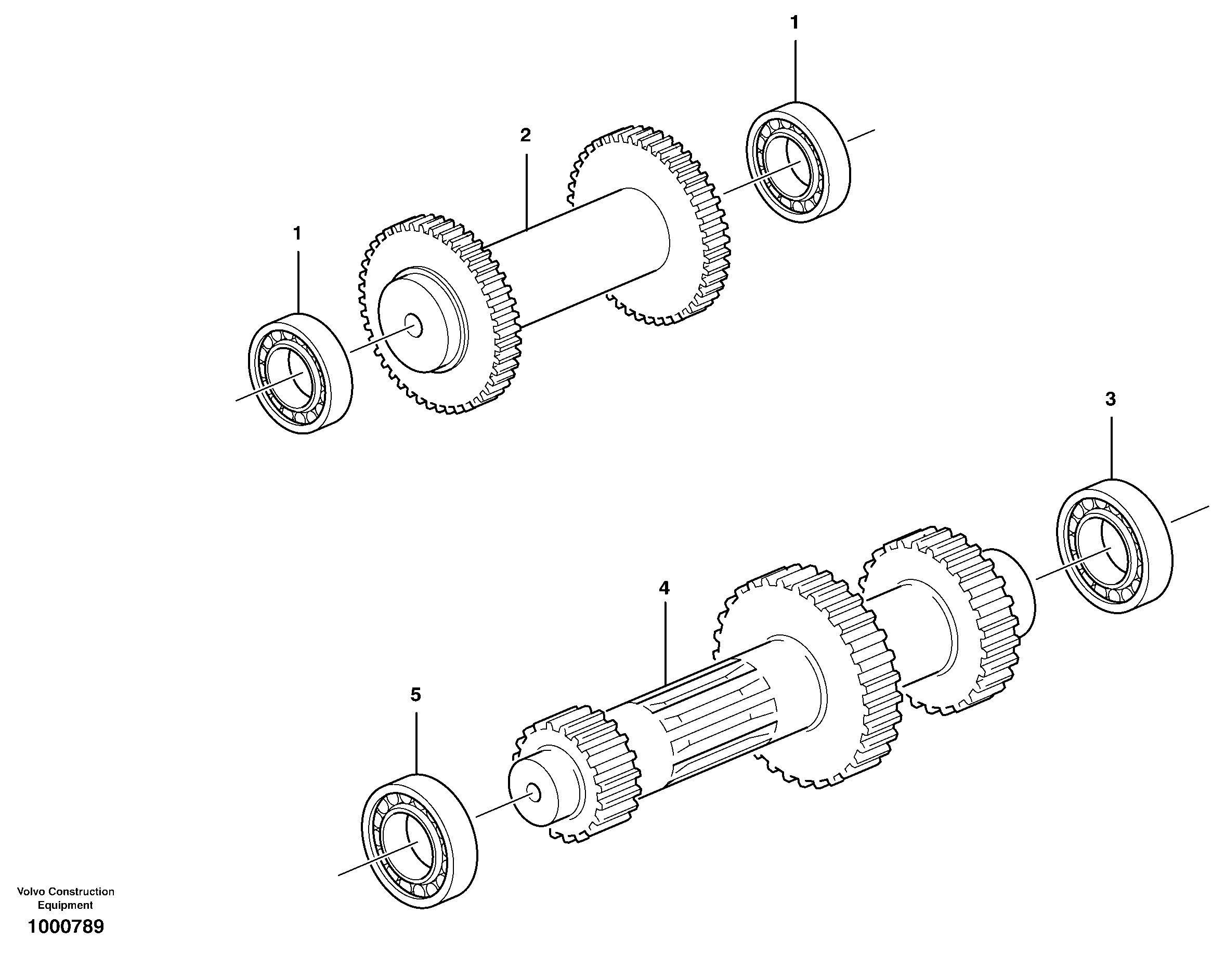 Reverse and primary shaft  11891076, 11891077 — volvo parts diagram