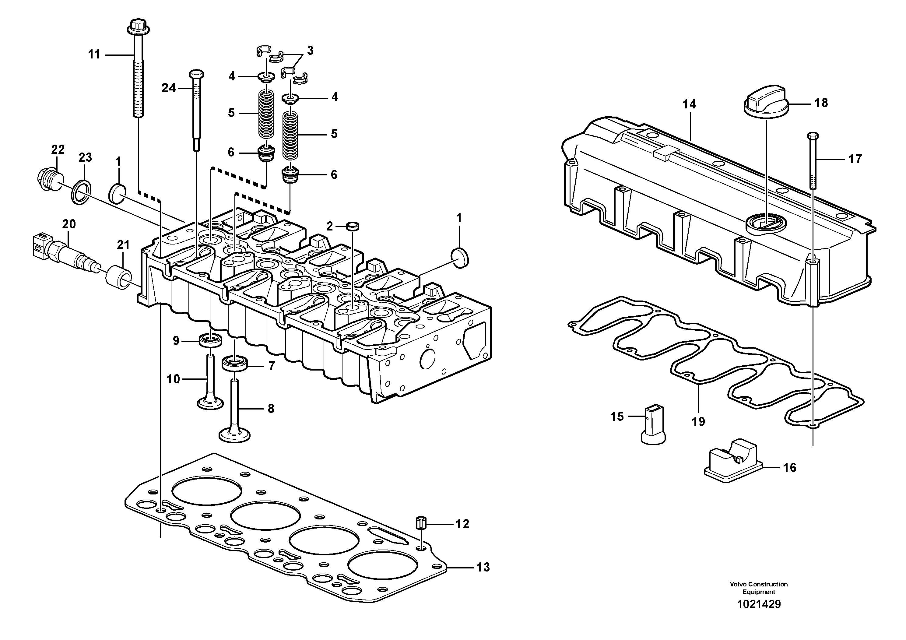 Cylinder head — volvo parts diagram