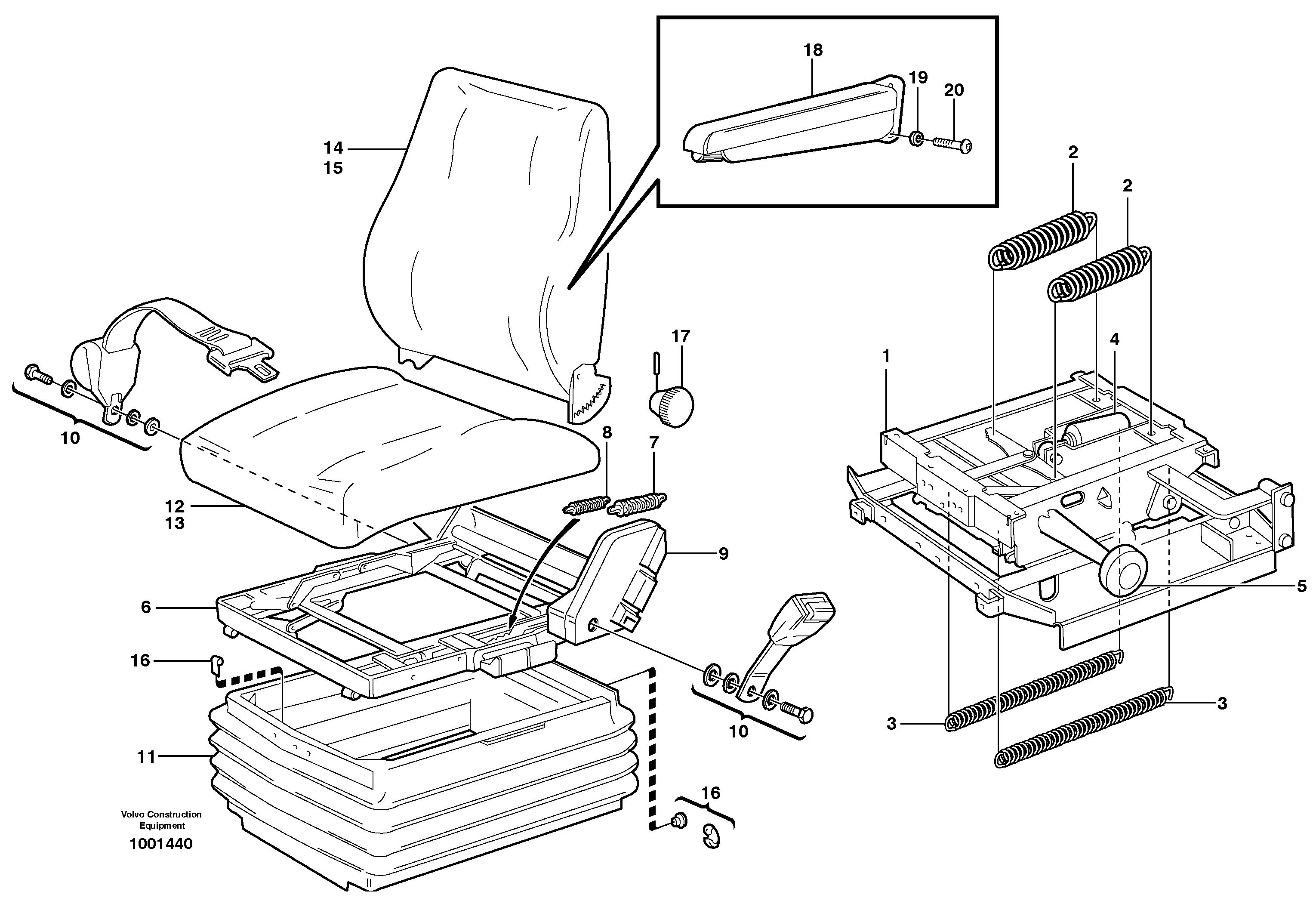 Operator's seat. — volvo parts diagram