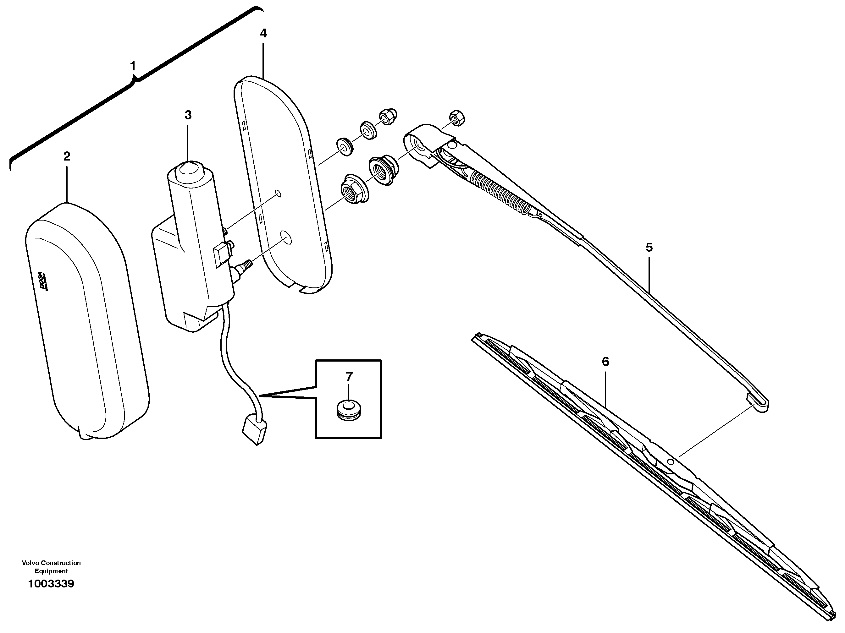 Windshield wiper, rear  11298190 — volvo parts diagram