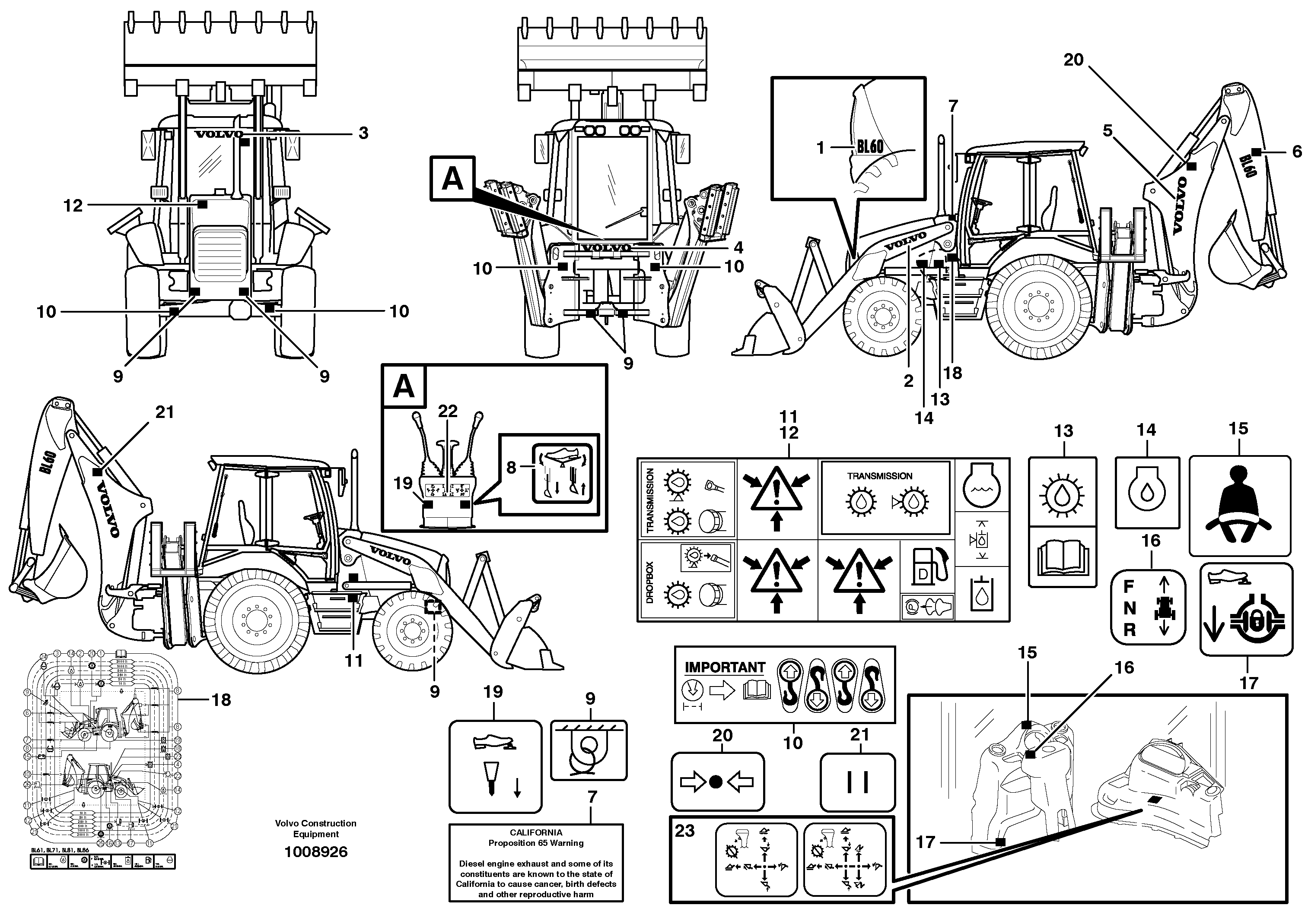 Sign plates and decals — volvo parts diagram