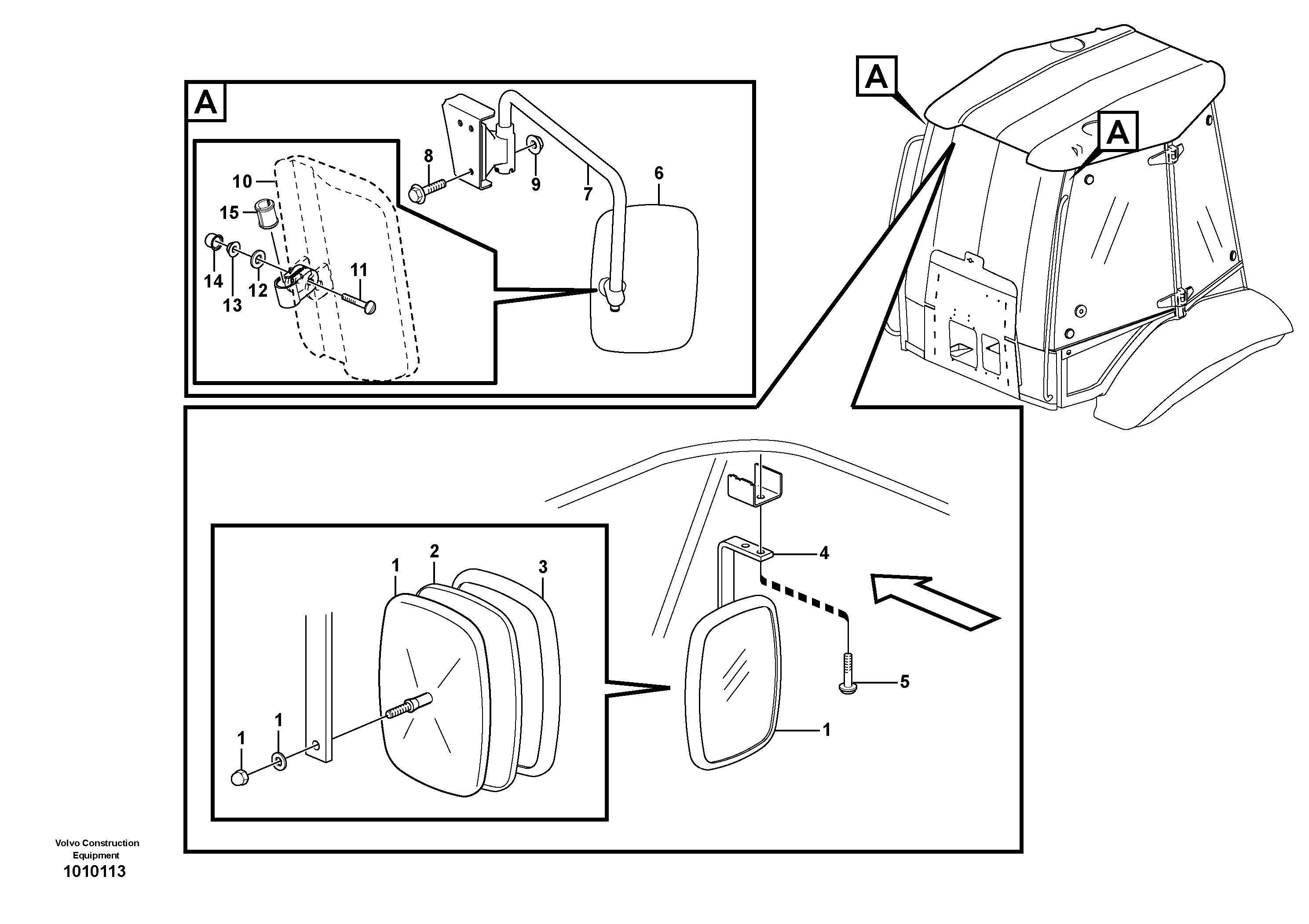 Rear view mirror — volvo parts diagram