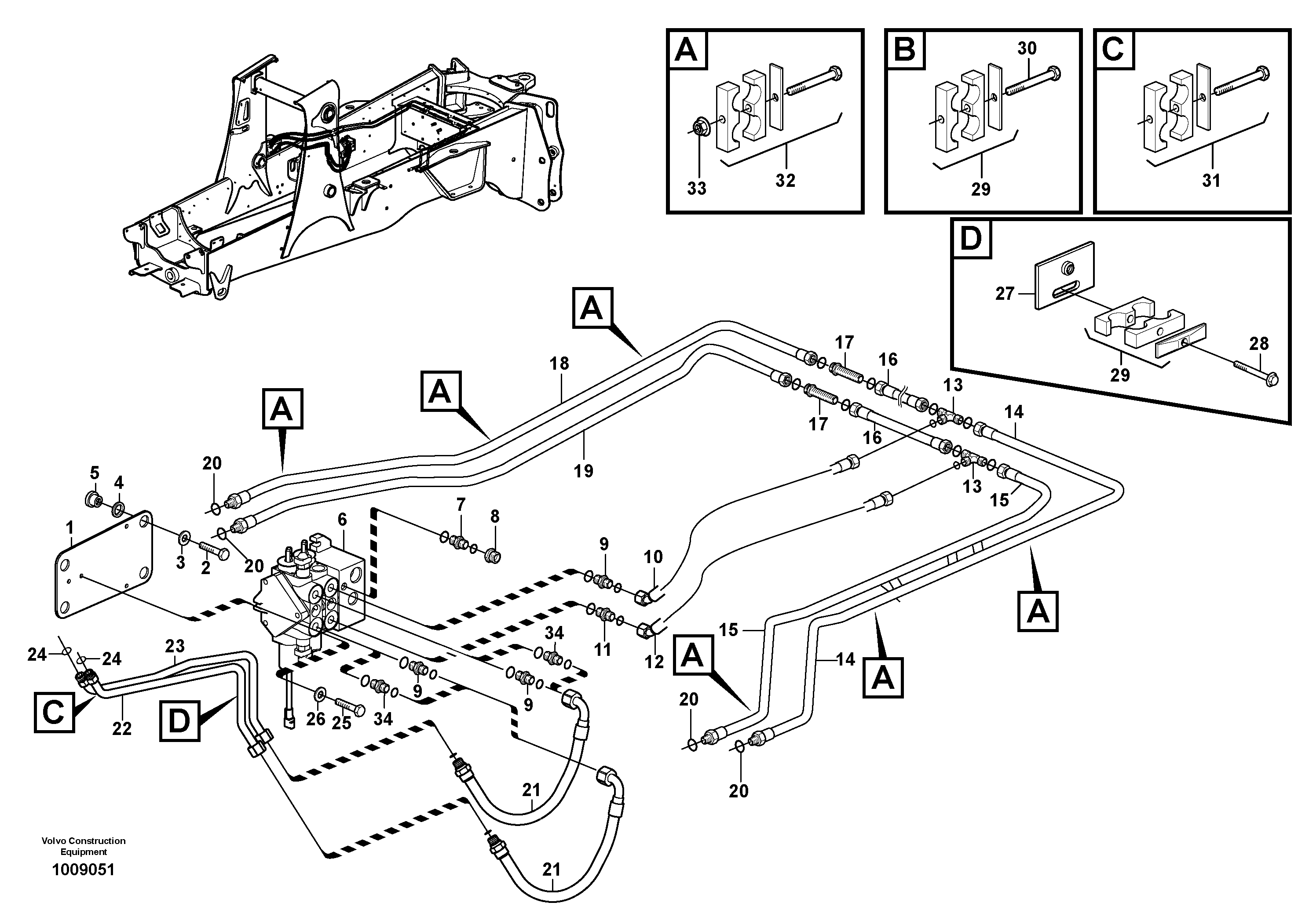 Hydraulics loader (lift & tilt) — volvo parts diagram