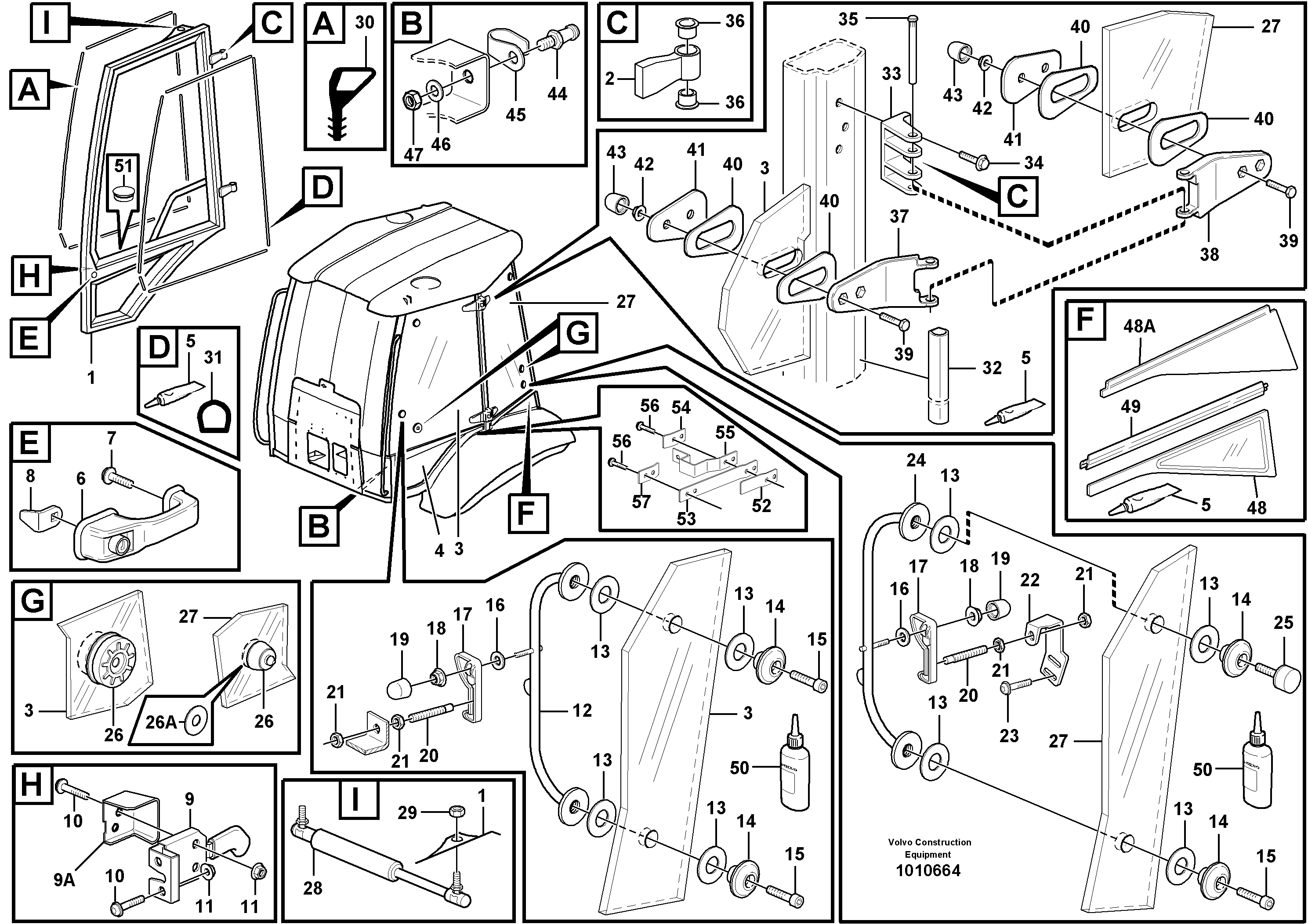 Door with fitting parts  11298190 — volvo parts diagram